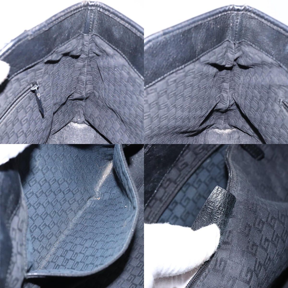 Gucci GUCCI Tote Bag Leather Black Silver Size ONE SIZE - 12 Thumbnail