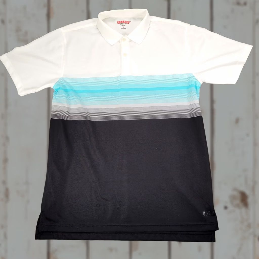Vintage TABASCO Sport Polo Shirt Striped Golf Casual Short Sleeve Mens Large White Size US L / EU 52-54 / 3 - 1 Thumbnail