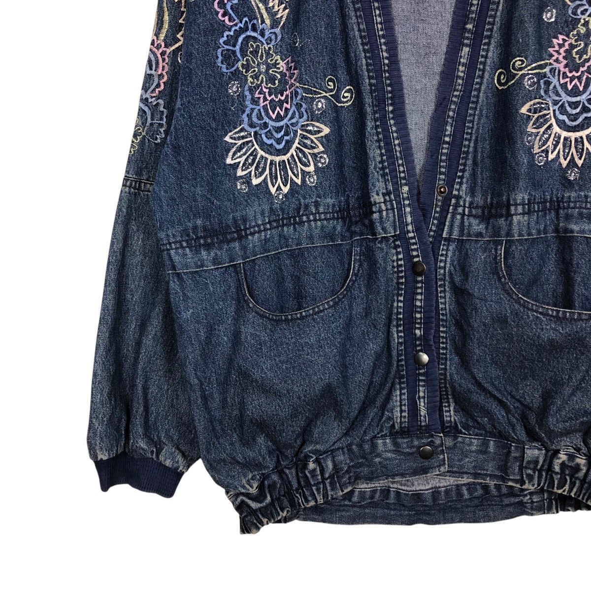 Vintage 📌Vintage Denim Cardigan Bomber Jacket Unknown Brand Japan Size US M / EU 48-50 / 2 - 5 Thumbnail