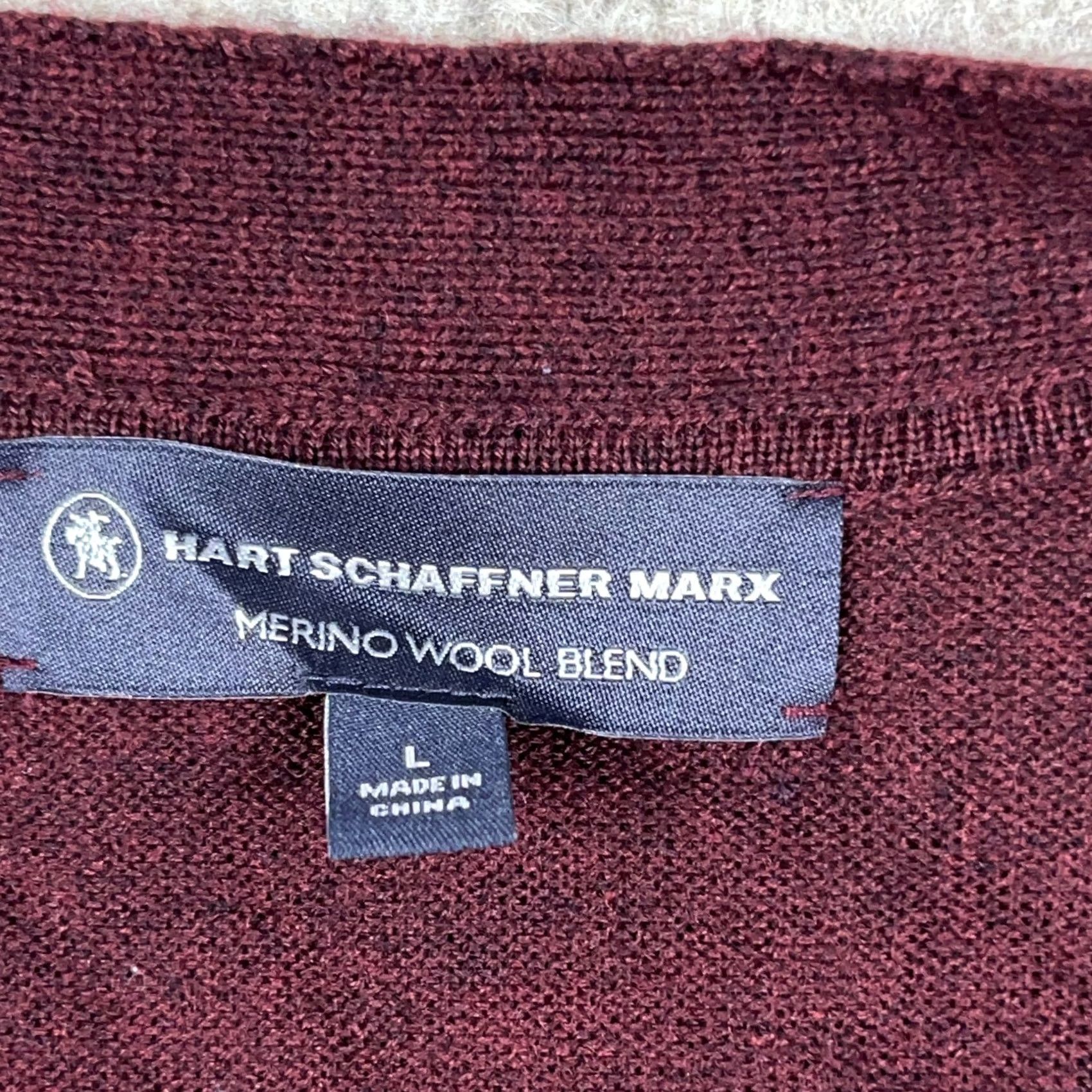 Hart Schaffner Marx Hart Schaffner Marx Sweater Men's Large Red Wool Pullover 1/4 Zip Knit Herringbone Standard Regular Size US L / EU 52-54 / 3 - 4 Thumbnail