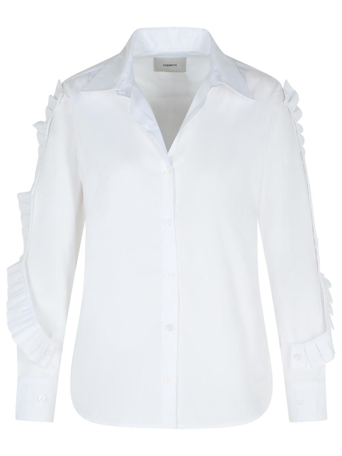 Coperni COPERNI 'Ruffle' White Cotton Shirt Size M / US 6-8 / IT 42-44 - 1 Thumbnail