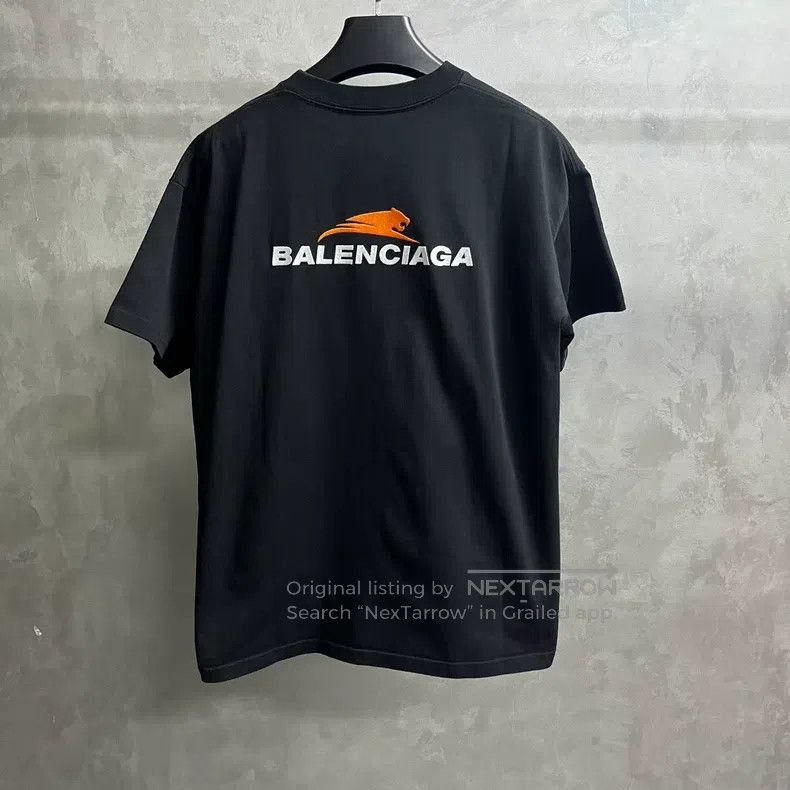 Balenciaga Balenciaga Black Solid Logo Crew Neck Short Sleeve T-Shirt Size US L / EU 52-54 / 3 - 5 Thumbnail