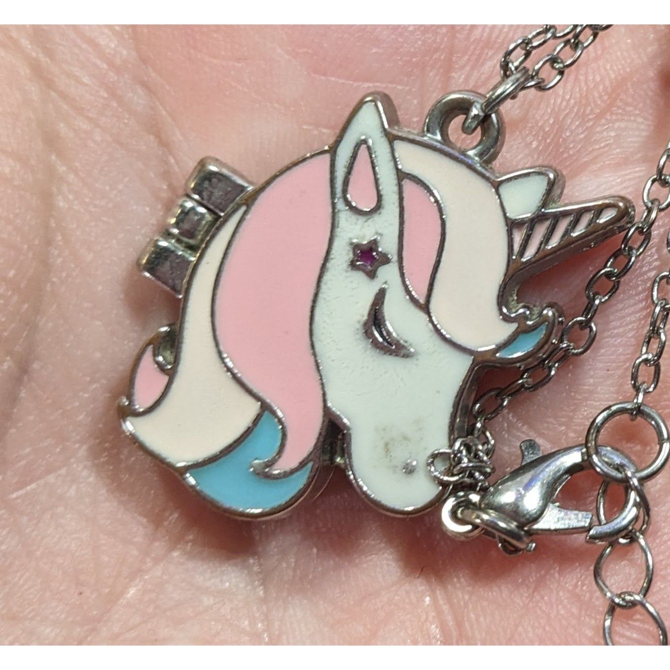 Other Whimsical Fairycore Pastel Unicorn Magnetic Locket Necklace Size ONE SIZE - 3 Thumbnail