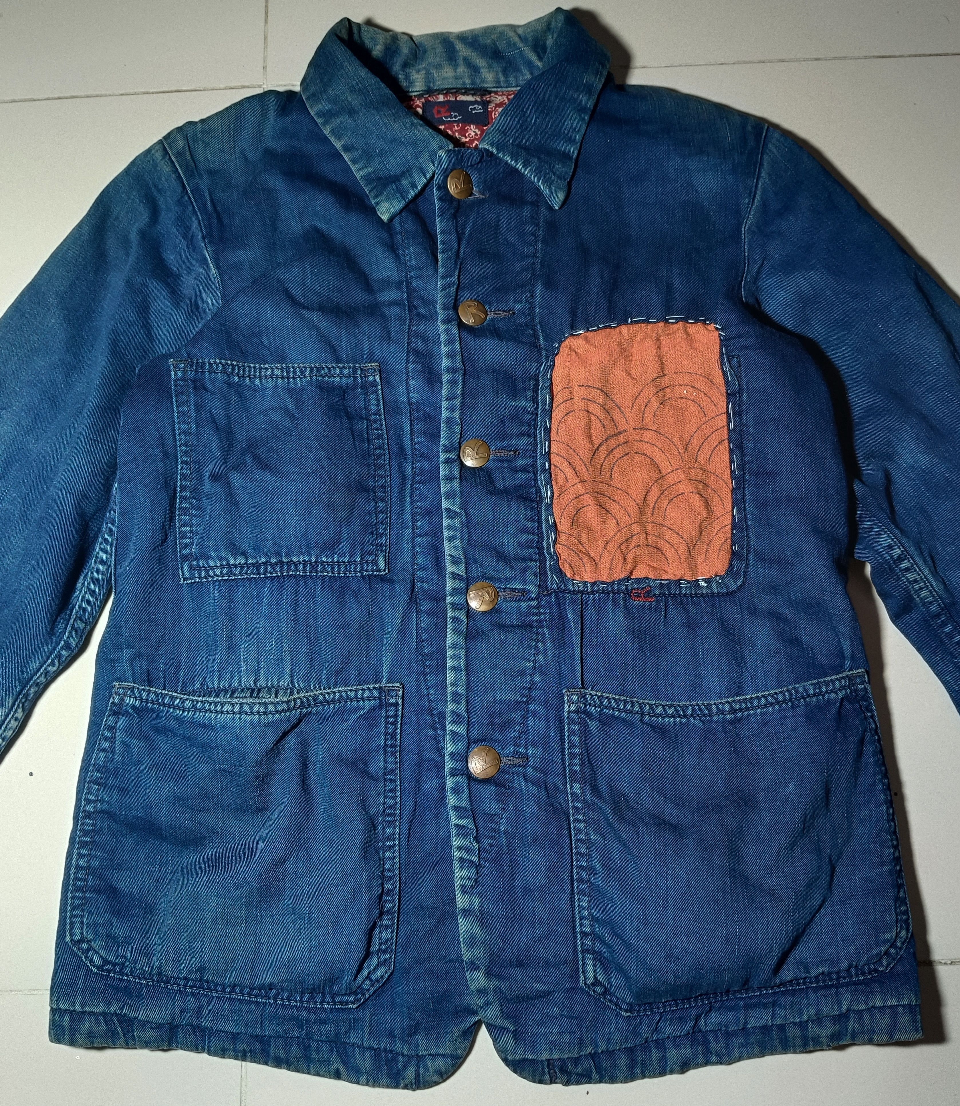 45rpm × Indigo Vintage 45RPM Distressed Indigo Chrome Jacket Size US S / EU 44-46 / 1 - 2 Thumbnail