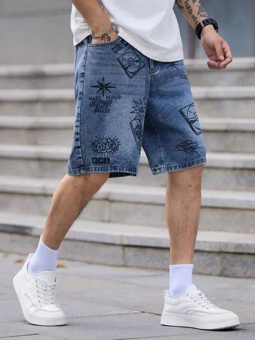 Japanese Brand × Vintage GRAPHIC DRIP Y2K denim shorts jeans vintage Size US 32 / EU 48 - 4 Thumbnail