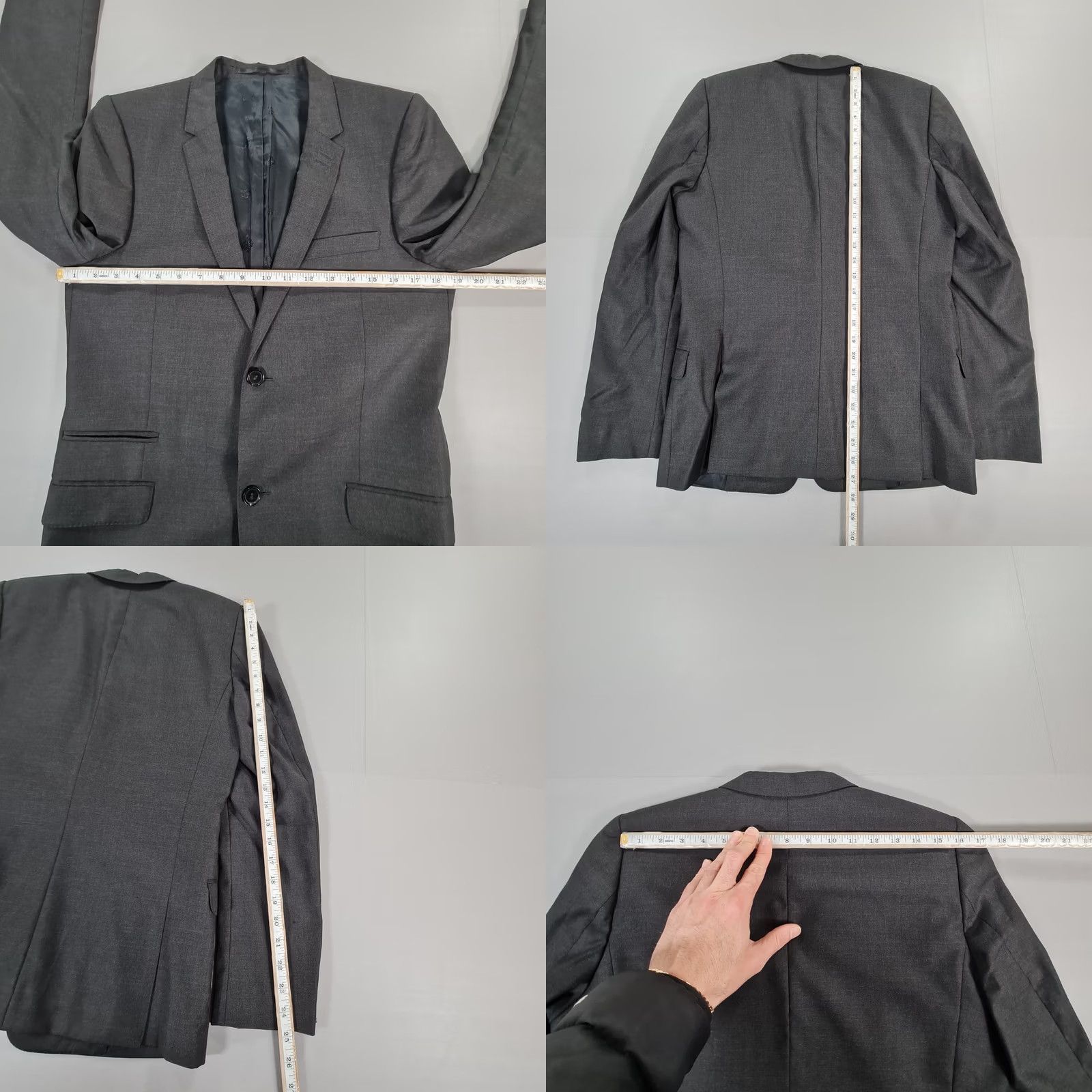 The Kooples VINTAGE? No. The Kooples Mens Suit Jacket Grey 36 R Wool Blazer Charcoal Single Breasted 46 Size 36R - 8 Thumbnail