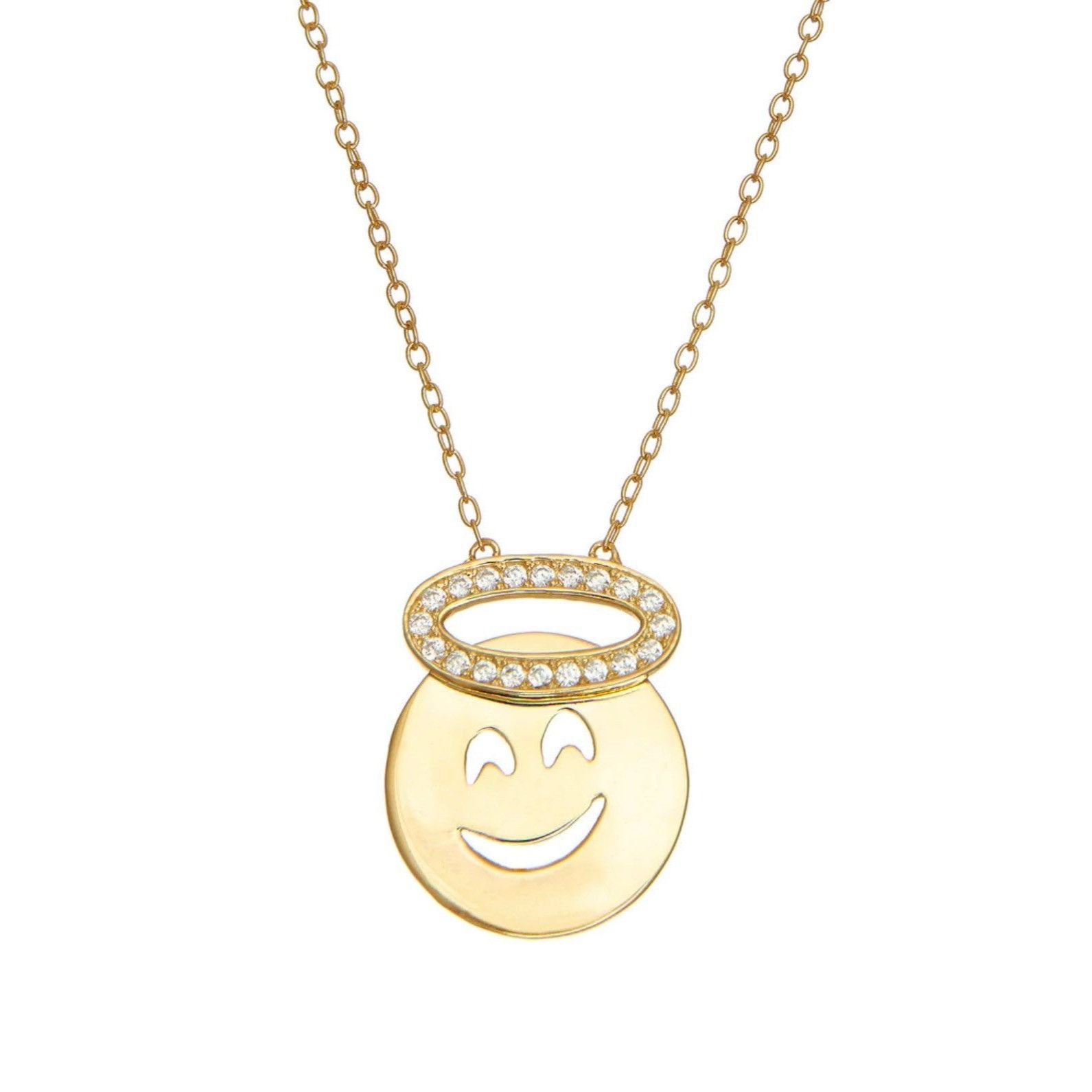 Other New Emoji Angel Halo Sterling Silver 14K Gold Vermeil Neckla Size ONE SIZE - 1 Thumbnail
