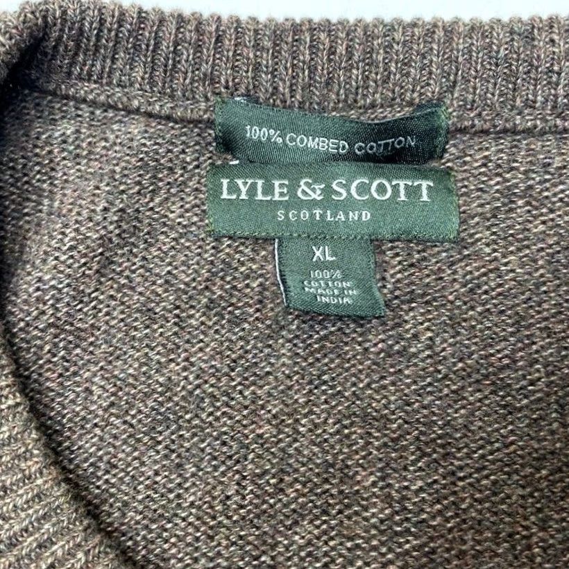 Lyle & Scott LYLE & SCOTT Scotland Crew Neck Sweater Mens XL Cable Knit 100% Combed Cotton Size US XL / EU 56 / 4 - 7 Thumbnail
