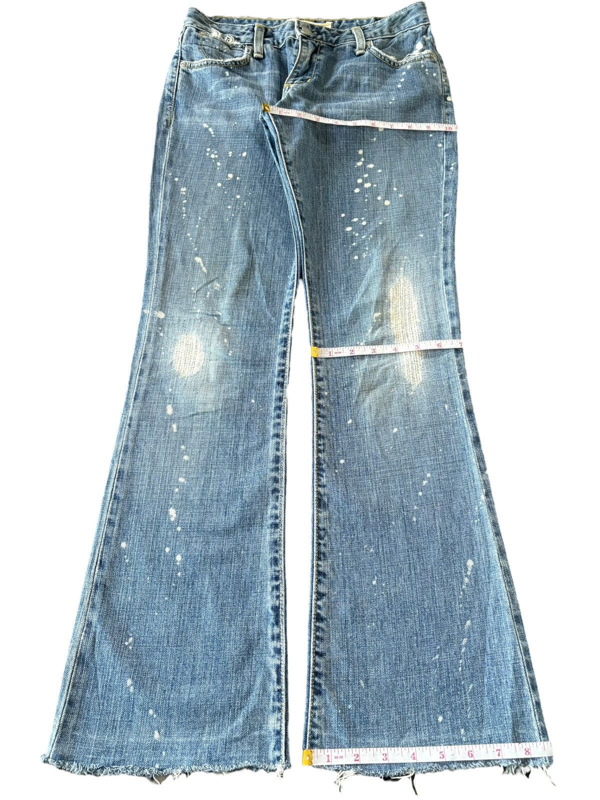 Paper Denim & Cloth Vintage Paper Denim Cloth Painted Distress Flare Jeans Size 27" / US 4 / IT 40 - 8 Thumbnail