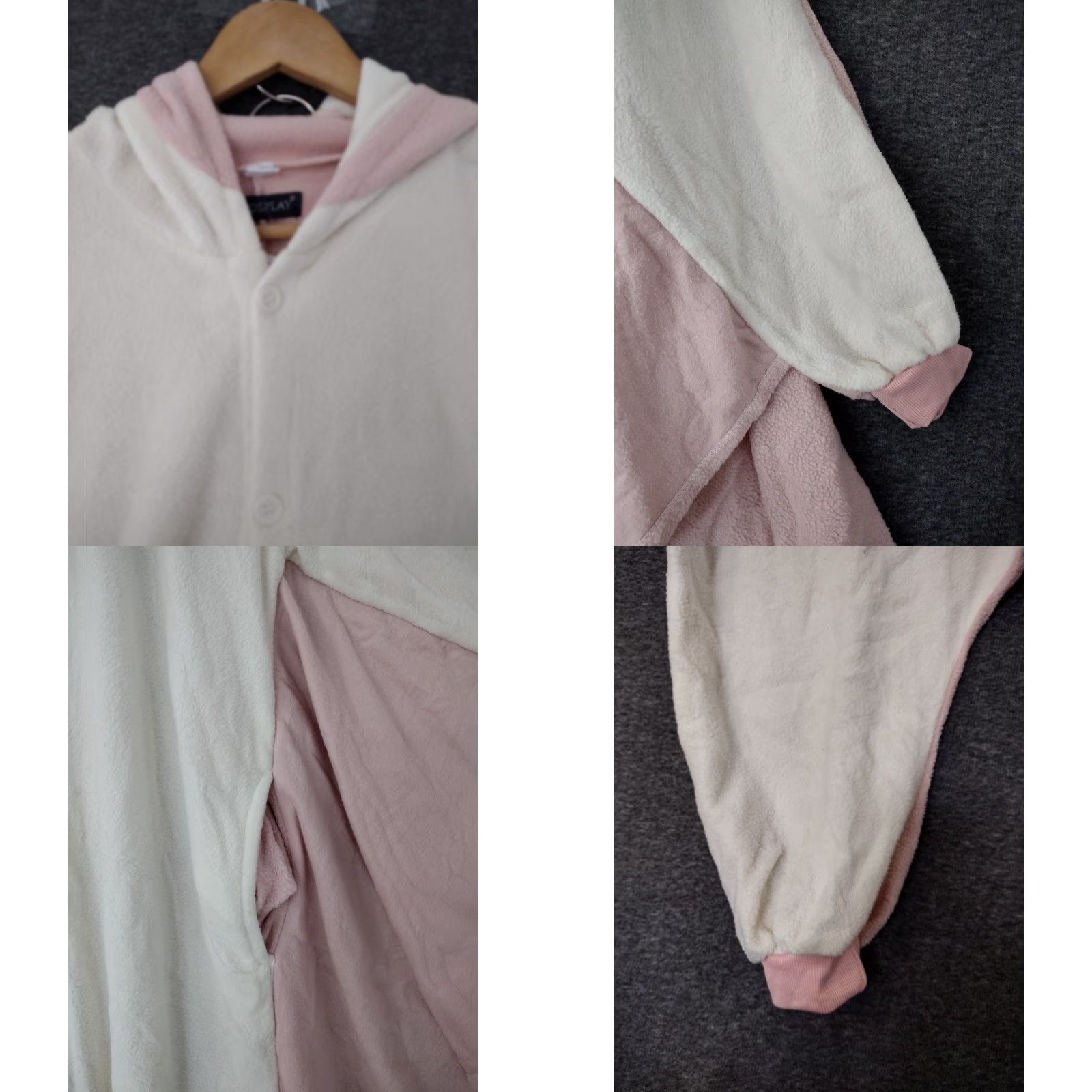 Vintage NEWCOSPLAY Flying Squirrel Pajamas L Halloween Cream Onepiece Pajamas Costume Dress Up Men's Women’s Girls Boys Size ONE SIZE - 8 Thumbnail