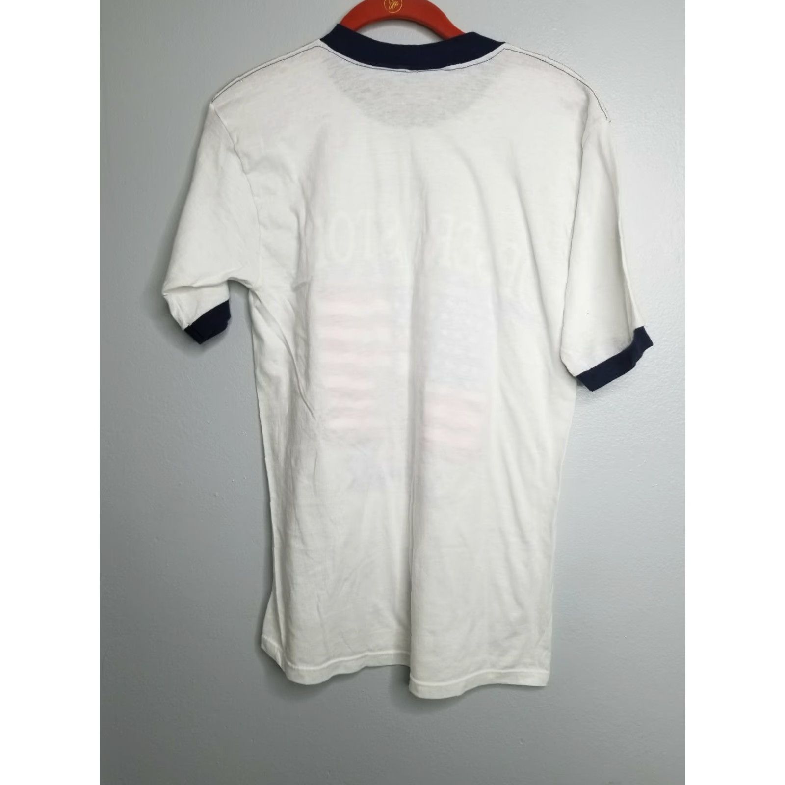 Vintage VINTAGE Desert Storm T Shirt Mens M Ringer White 80s Storm Eagle Flag Graphic Tee Mens Size US M / EU 48-50 / 2 - 3 Thumbnail