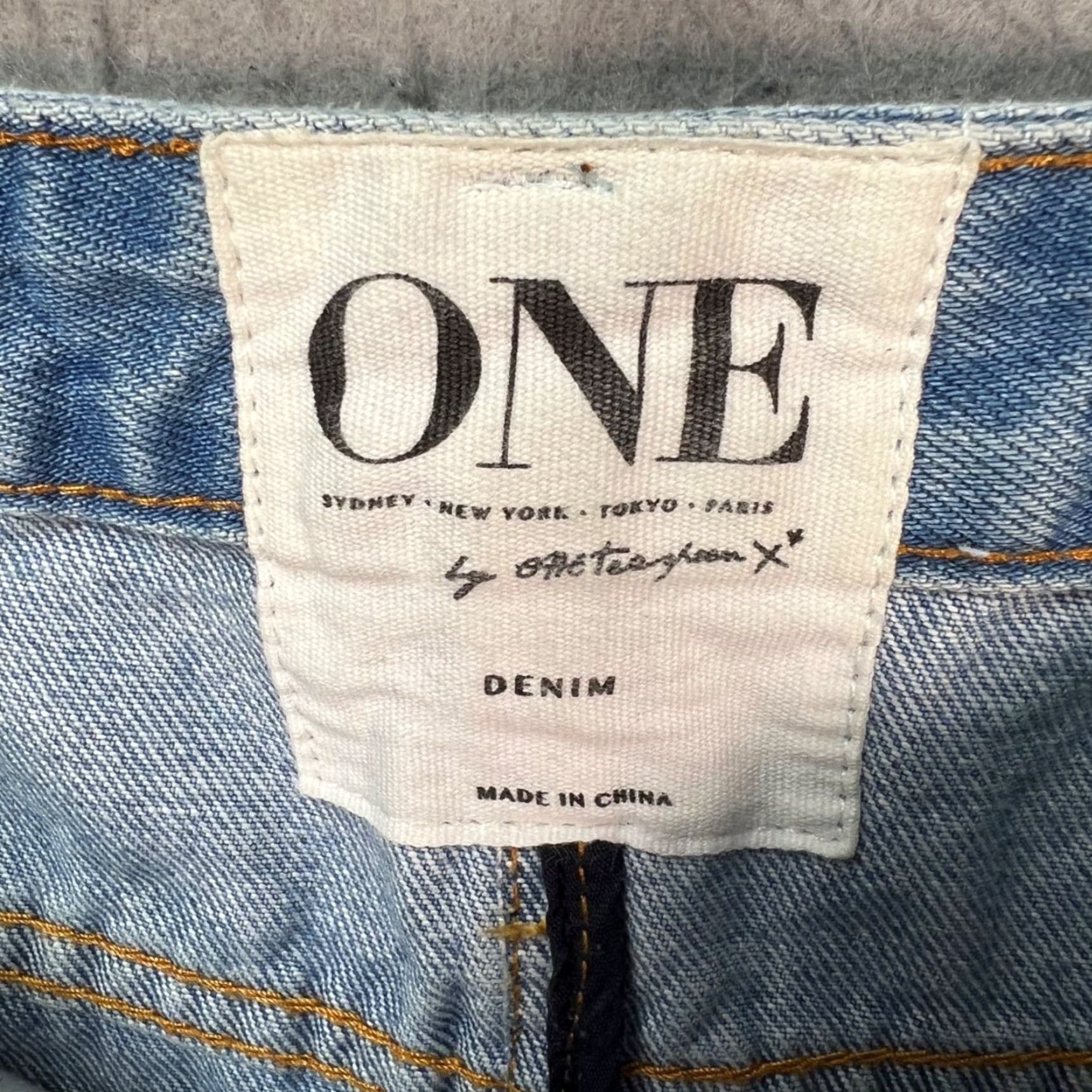Vintage One Teaspoon Womens Skirt Denim Knee Length Distressed Blue 22 High Rise Frayed Edges Straight & Pencil Vintage Size 40" / US 18 - 4 Thumbnail