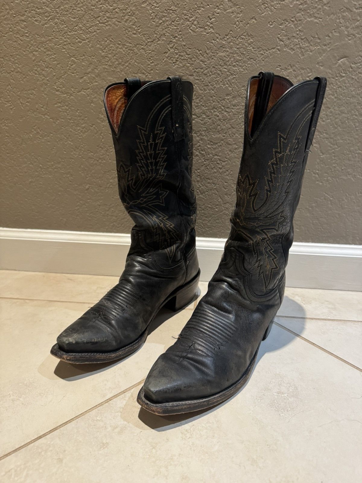Other 1883 Lucchese Vintage Cowboy Boots Size 7.5 D Mens Black Size US 7.5 / EU 40-41 - 1 Thumbnail