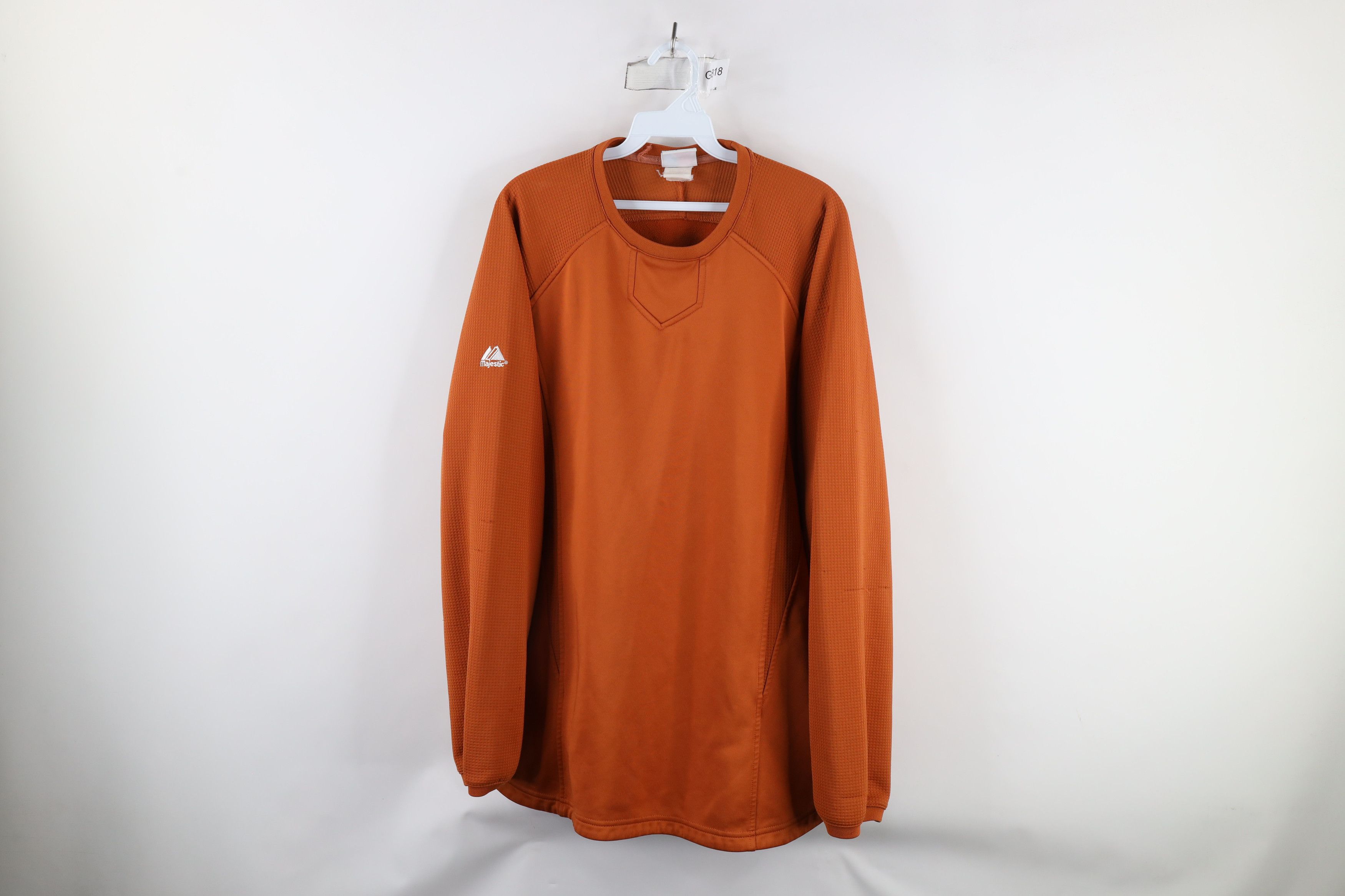 Majestic × Vintage Vintage Majestic Waffle Knit Fleece Lined Sweatshirt Orange Size US XXL / EU 58 / 5 - 1 Thumbnail