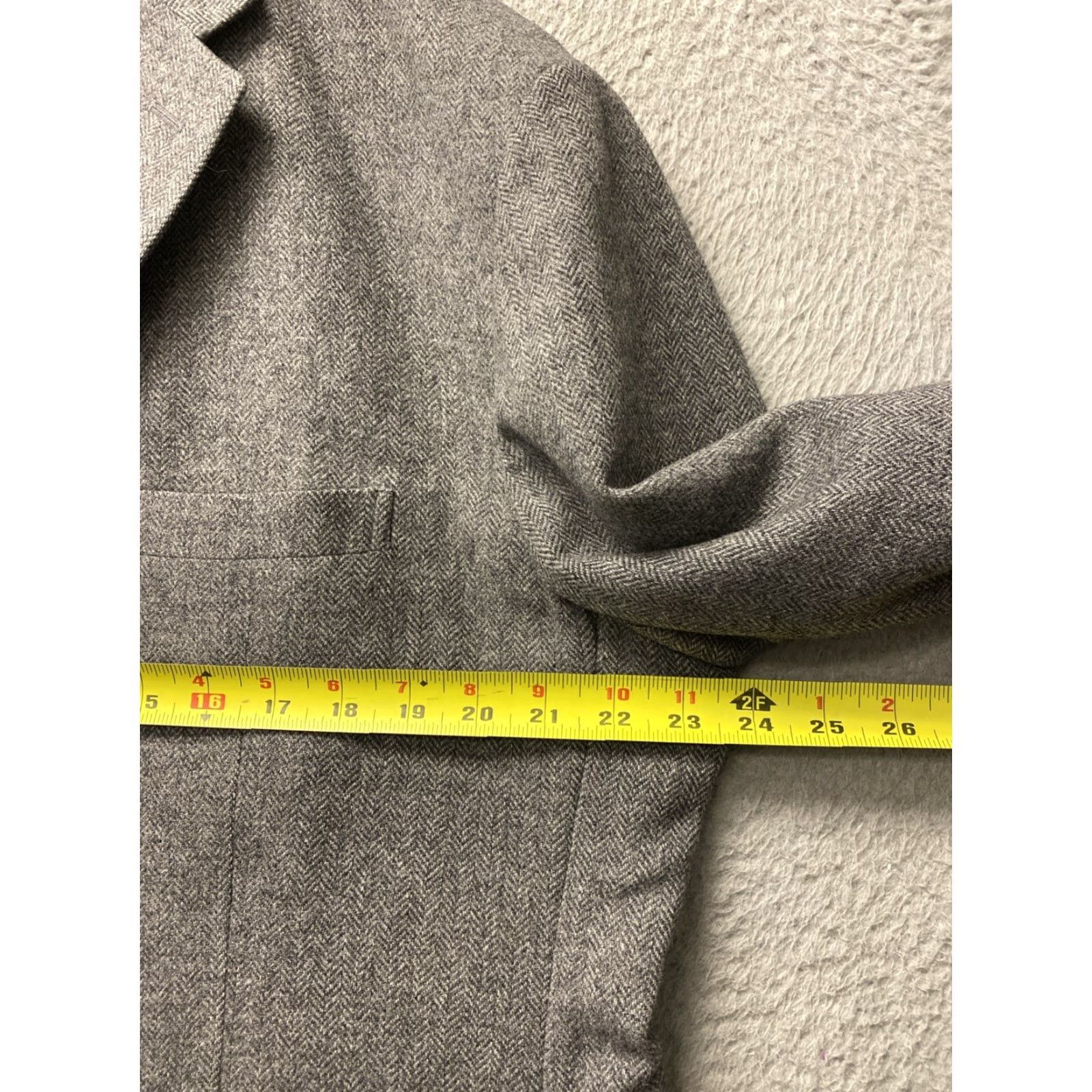 Muji MUJI Jacket Mens XL Gray Herringbone Two Button Sport Coat Light Size US XL / EU 56 / 4 - 5 Thumbnail