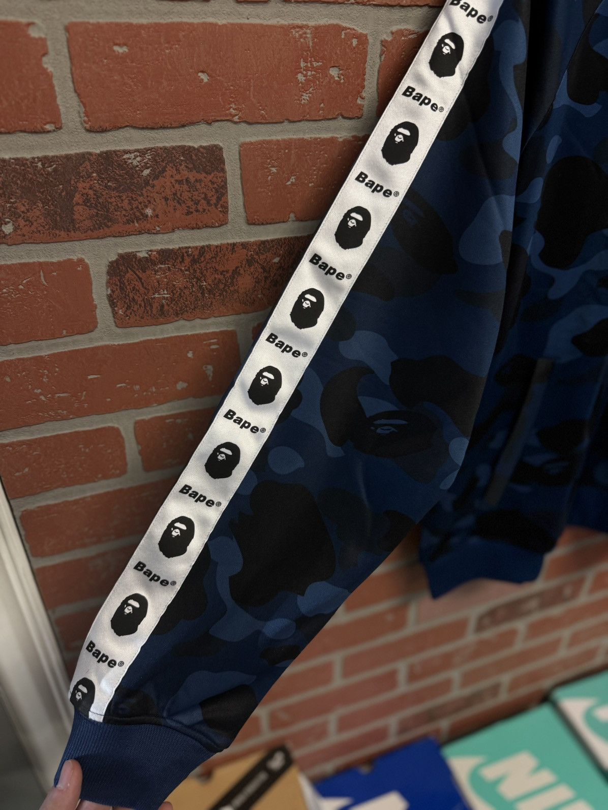 Bape Bape Camo Blue Tape Jersey Zip Up Jacket Size Large (NEW) Size US L / EU 52-54 / 3 - 6 Thumbnail