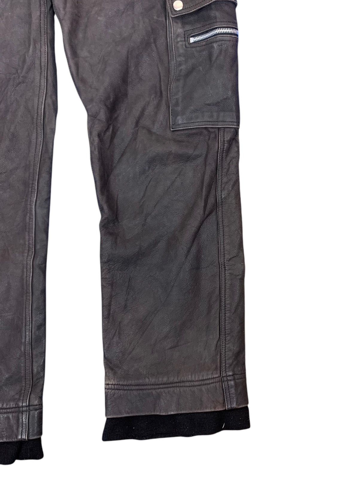 If Six Was Nine VINTAGE JIMSINN TOKYO PUNKER LEATHER PANT Size US 32 / EU 48 - 4 Thumbnail