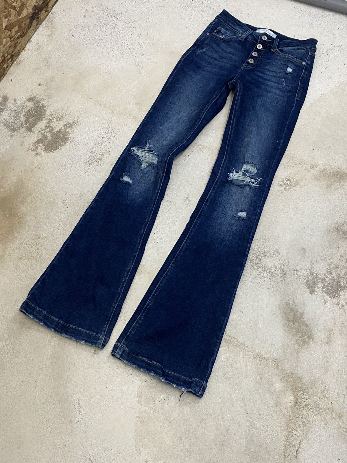 Hysteric Glamour × Japanese Brand × Tornado Mart Vintage Bell Botton Kancan Distressed Washed Stretch Jean Size US 28 / EU 44 - 2 Thumbnail