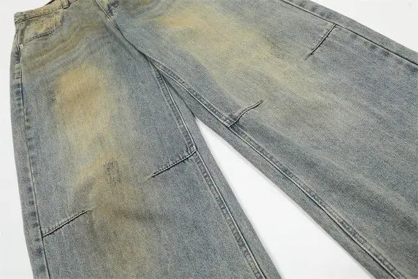 Vintage Men's loose distressed casual vintage dirty-dyed jeans Size US 32 / EU 48 - 4 Thumbnail