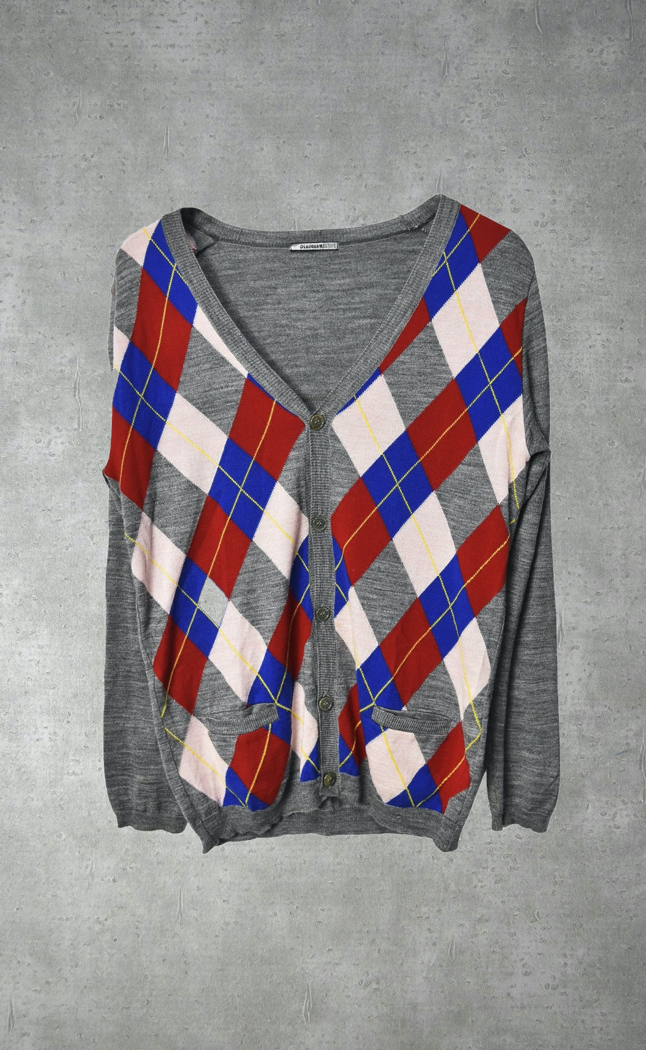 image of /check Knit Cardigan/23911 - 0523 50 in Mix, Men's (Size Medium)