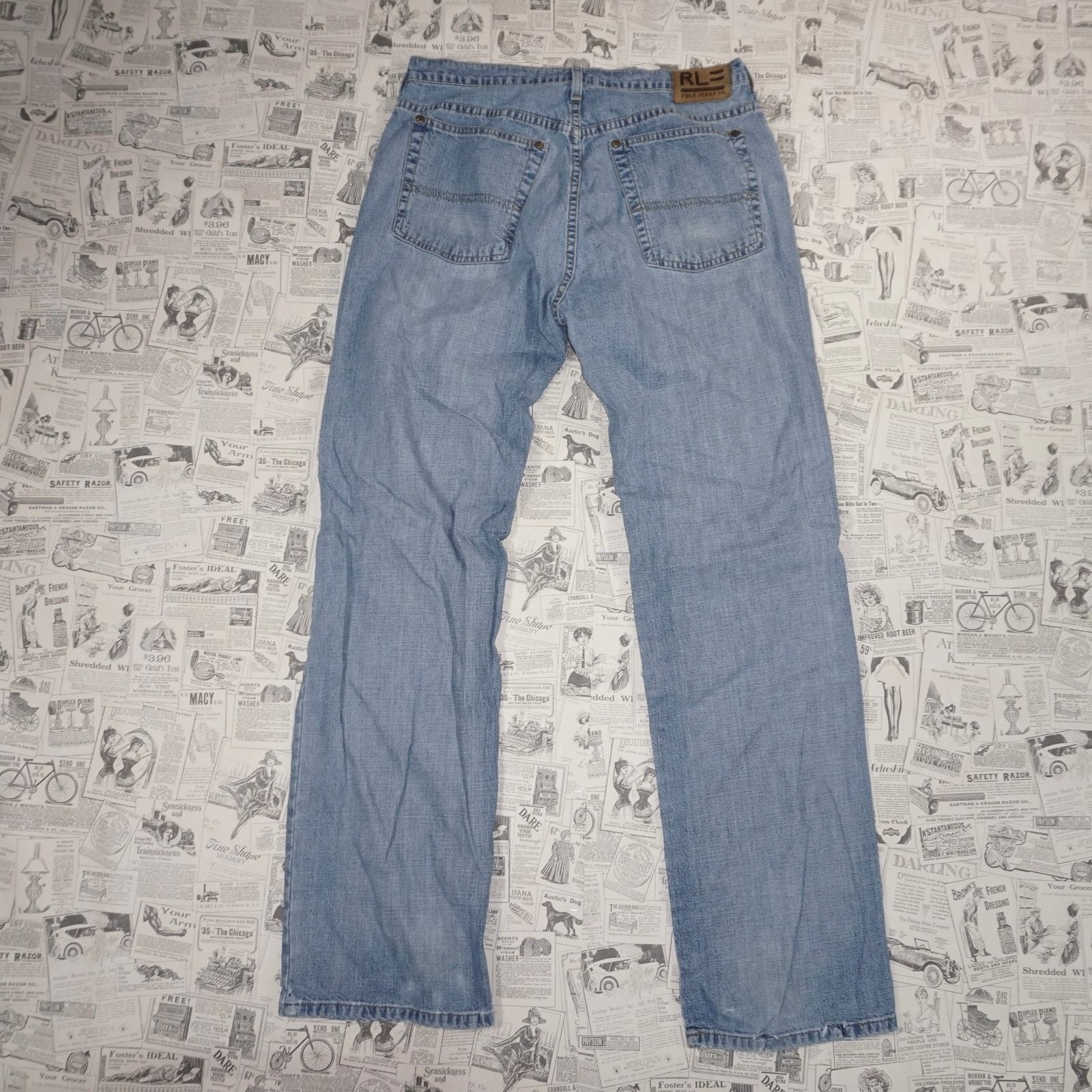 Ralph Lauren 32x34 - Vintage Y2K Ralph Lauren 00s distressed denim pants Size US 32 / EU 48 - 1 Thumbnail