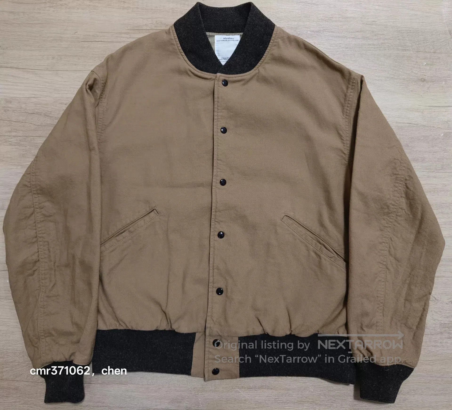 Visvim Beige Bomber Jacket with Black Trim, Size M. Size US M / EU 48-50 / 2 - 1 Thumbnail