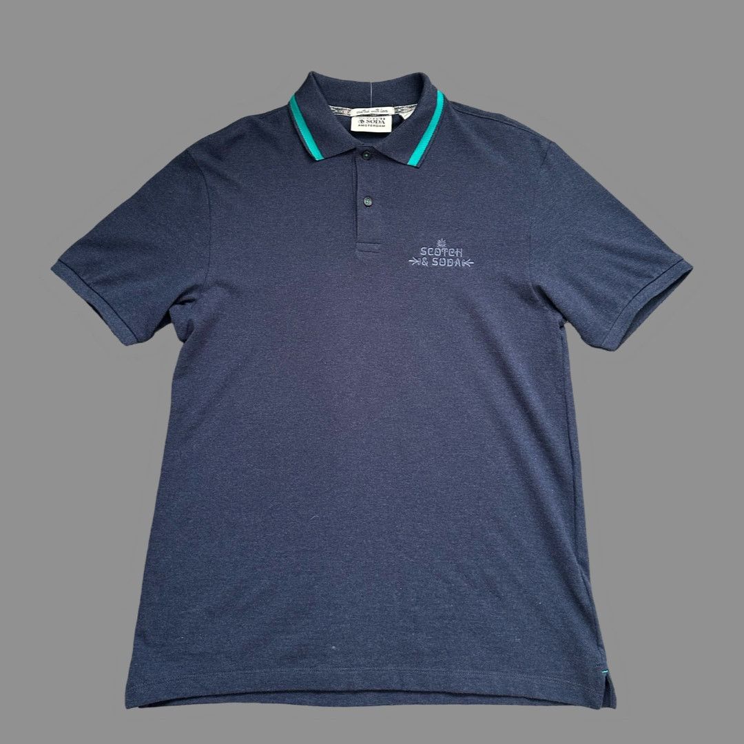Scotch & Soda Scotch & Soda Night Heather Navy Mens SS Polo Size S NWT Size US S / EU 44-46 / 1 - 1 Thumbnail