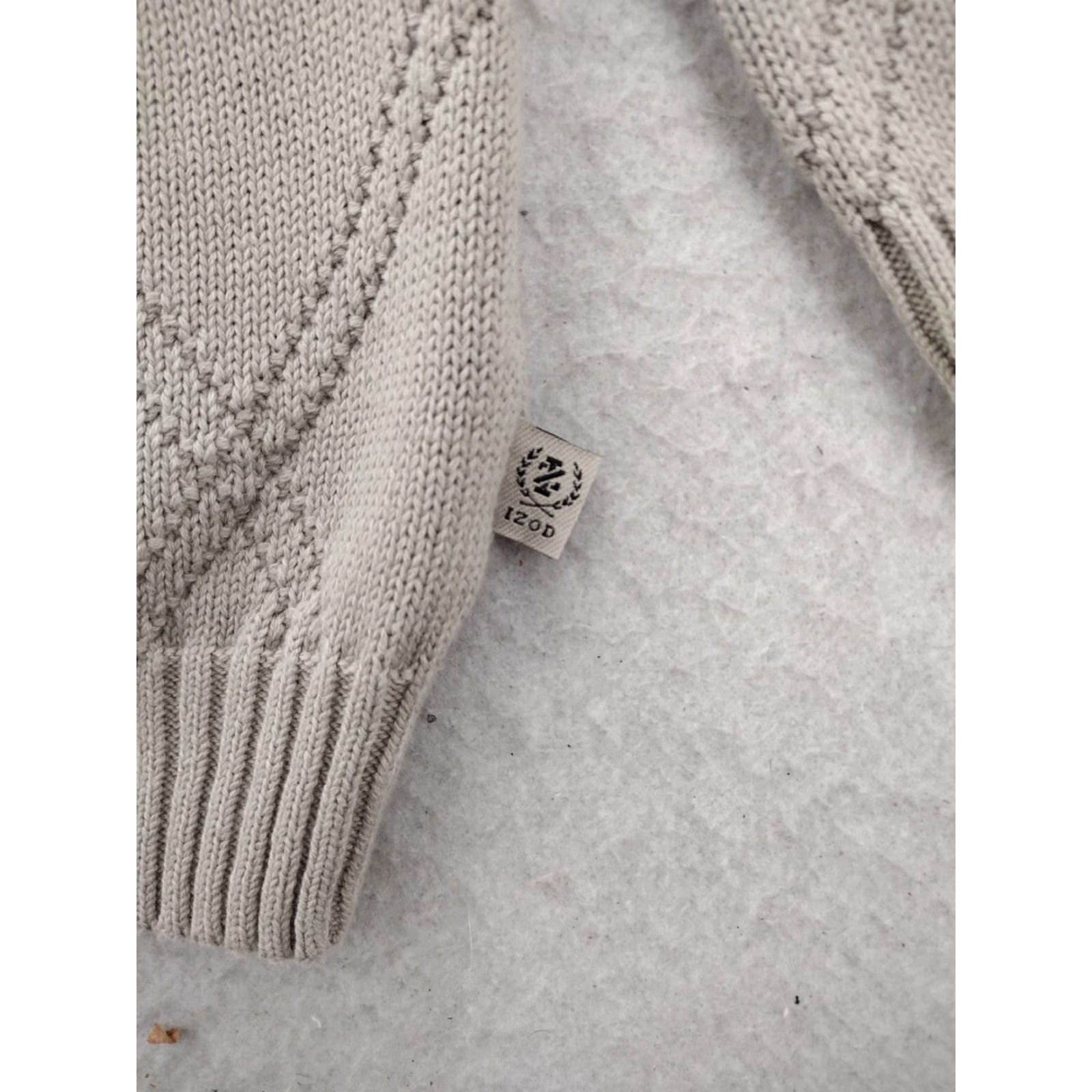 Izod IZOD Sweater Mens XL Beige Cotton Knit Pullover Crewneck Casual NWT Mens Size US XL / EU 56 / 4 - 2 Thumbnail