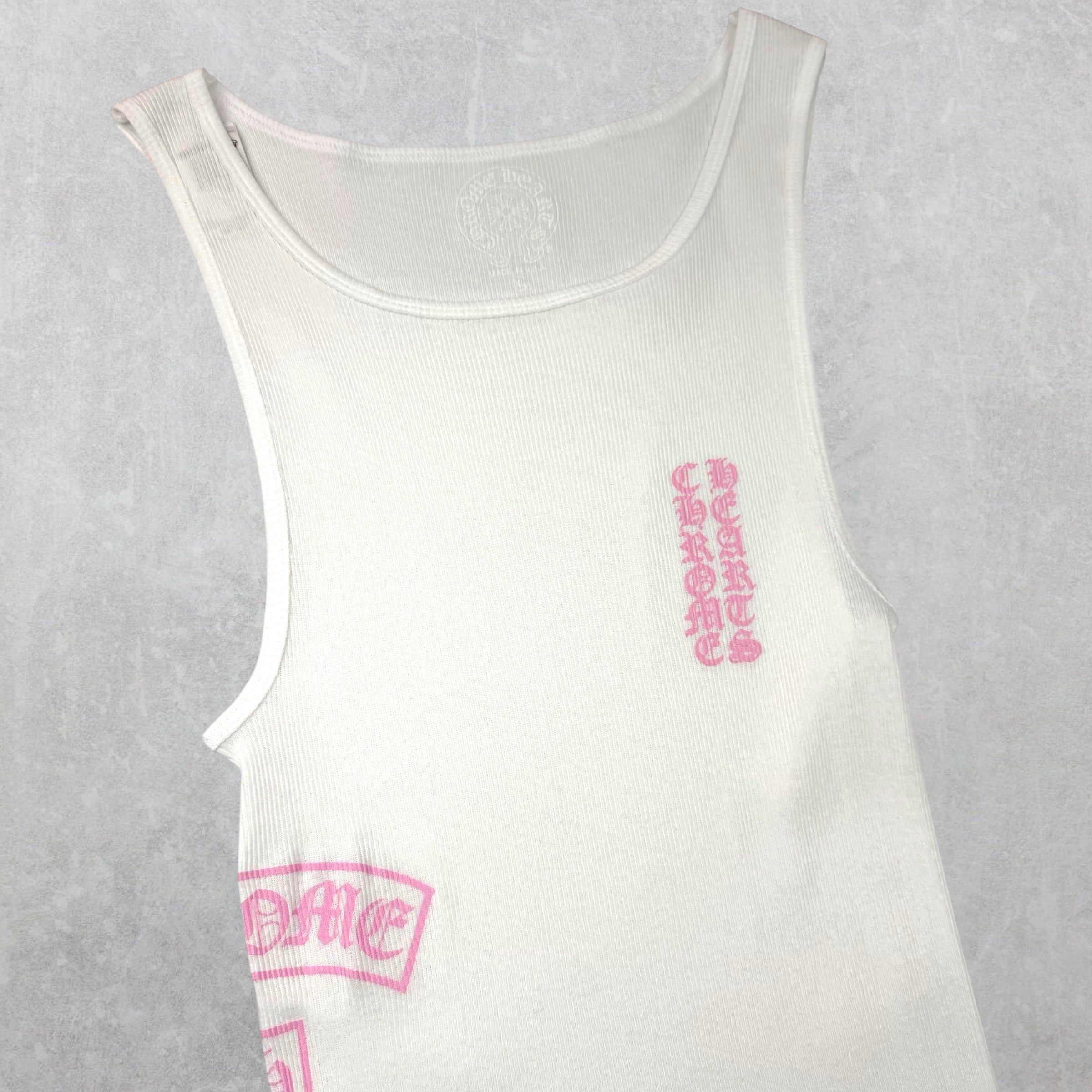 Chrome Hearts Chrome Hearts Pink T-Bar Ribbed Tank White XL Size US XL / EU 56 / 4 - 1 Thumbnail