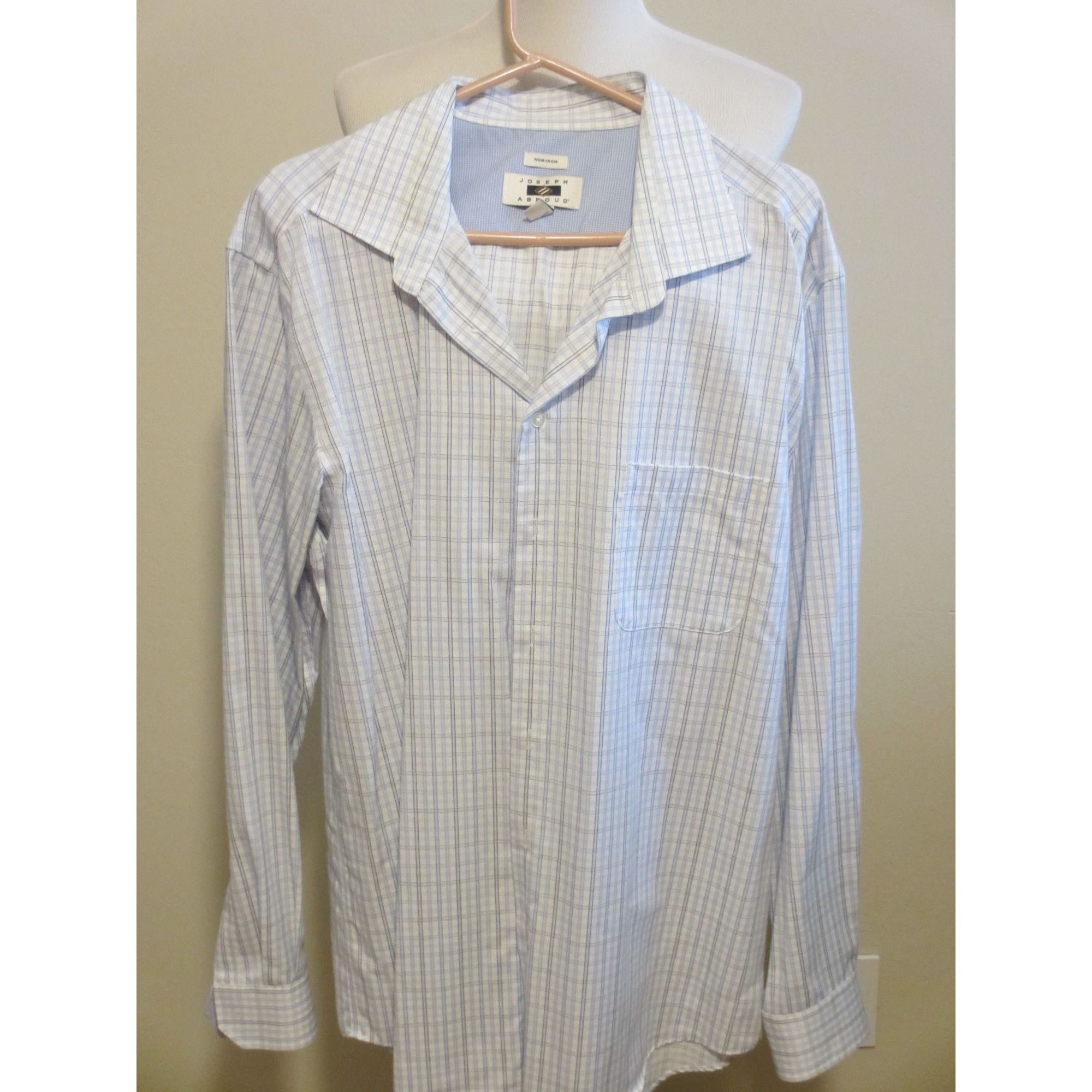 Joseph Abboud Joseph Abboud Non-Iron 2XLT Blue & White Checkered 100% Cott Size US XXL / EU 58 / 5 - 1 Thumbnail