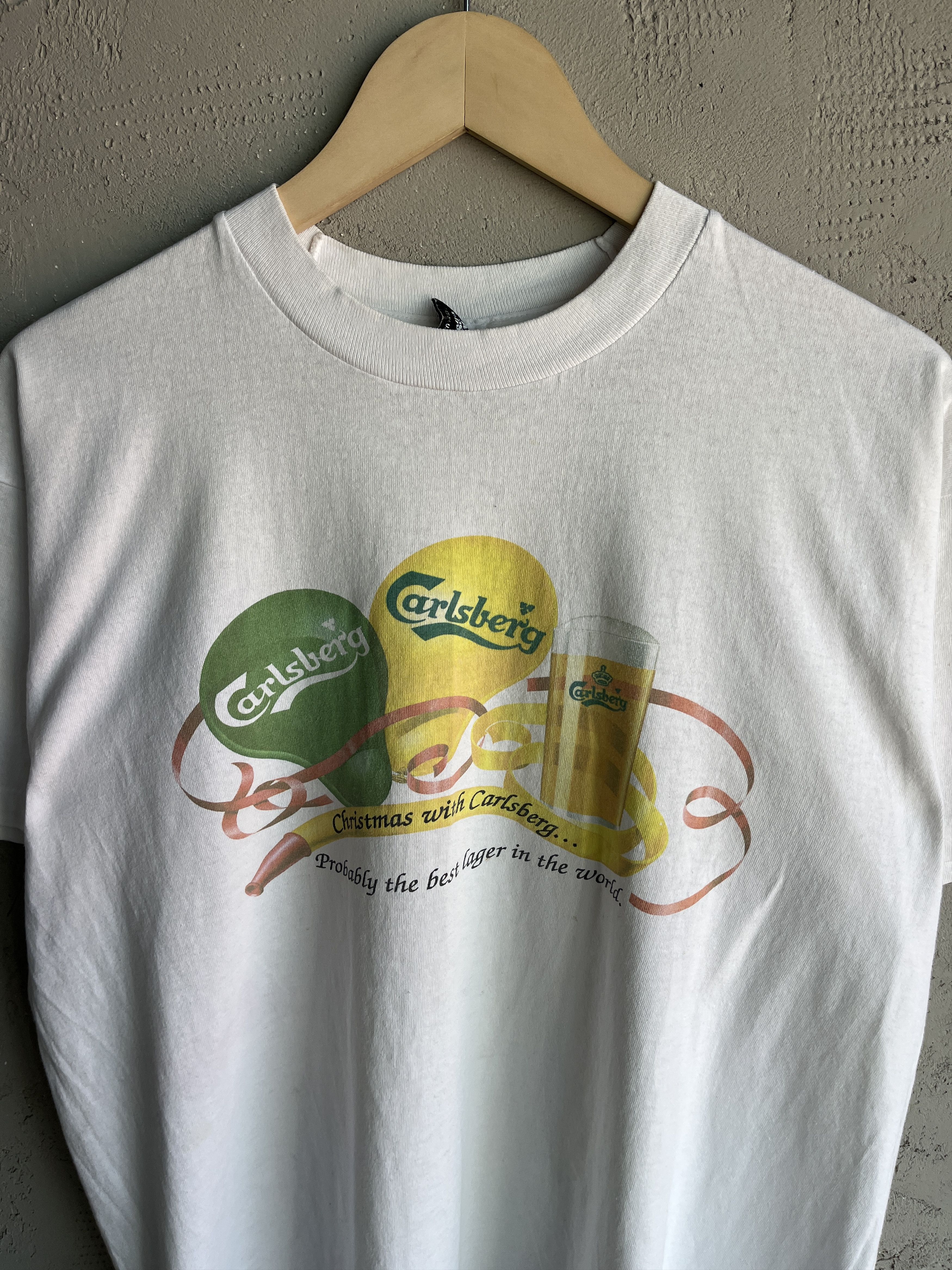Vintage Vintage Carlsberg Christmas Beer T Shirt 90s Single Stitch Size US XL / EU 56 / 4 - 2 Thumbnail