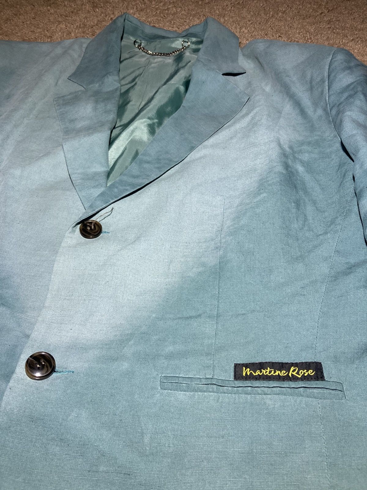 Martine Rose New SS24 Martine Rose Sun Bleached Teal Blazer Jacket 2024 Size 46R - 2 Thumbnail