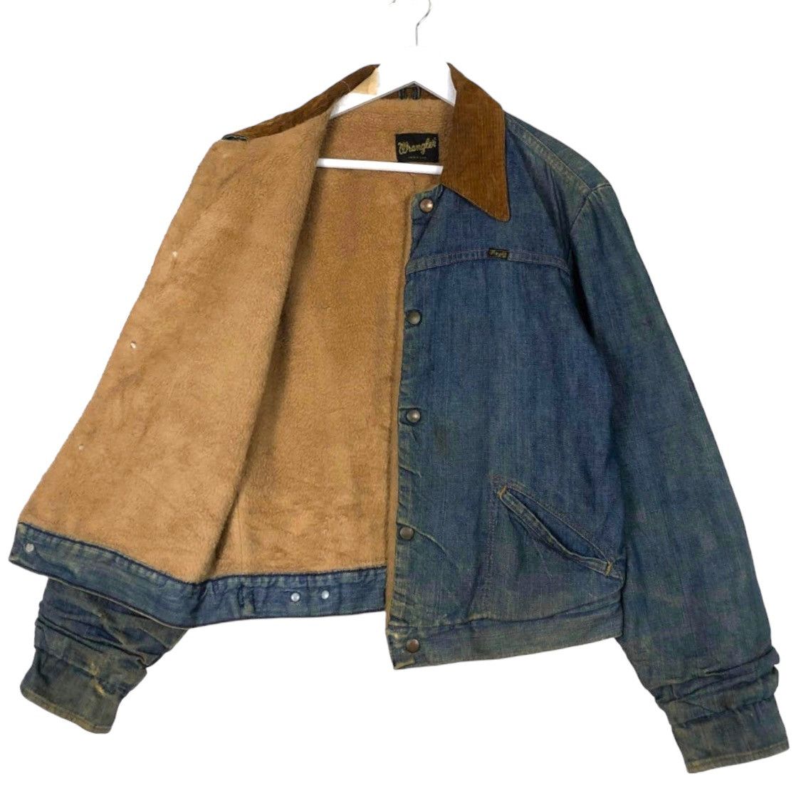 Vintage × Wrangler 💥60s WRANGLER USA DENIM SHERPA WORKER JACKET Size US M / EU 48-50 / 2 - 7 Thumbnail