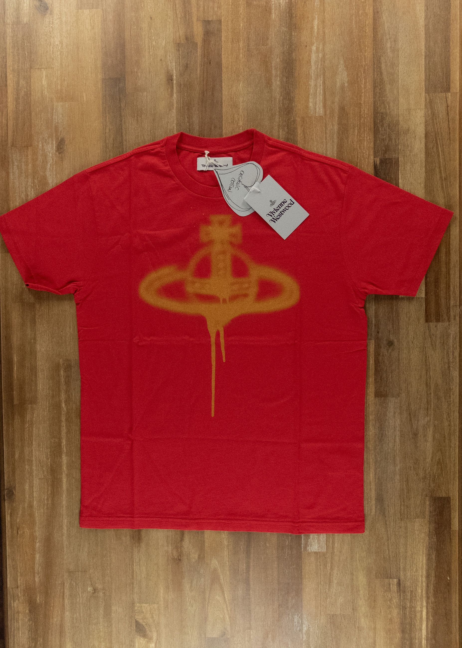 Vivienne Westwood VIVIENNE WESTWOOD red spray paint Orb t-shirt Medium Size US M / EU 48-50 / 2 - 1 Thumbnail