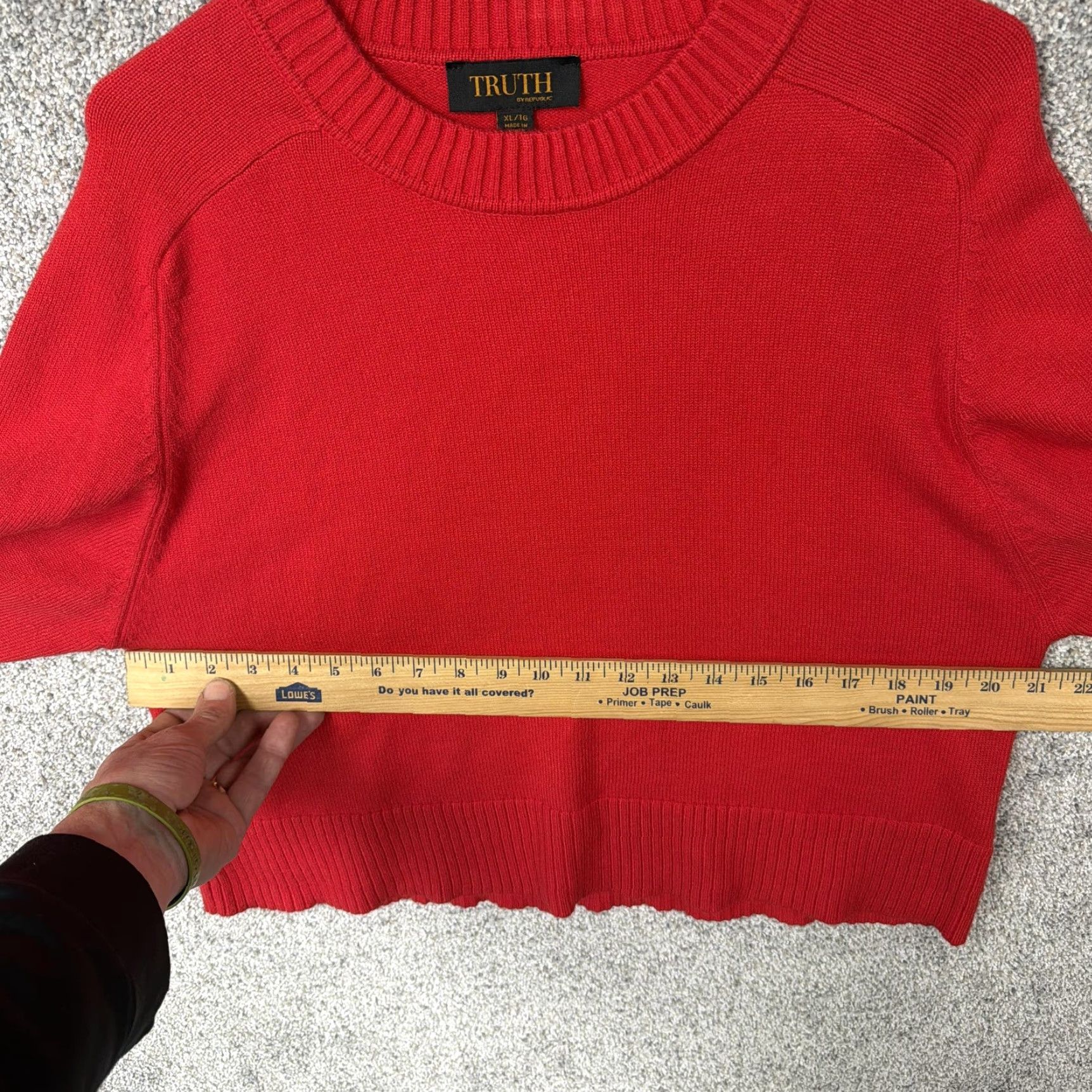 Vintage Truth By Republic Sweater Womens XL Red Crew Neck Knit Cozy Preppy Quiet Luxury Size XL / US 12-14 / IT 48-50 - 4 Thumbnail