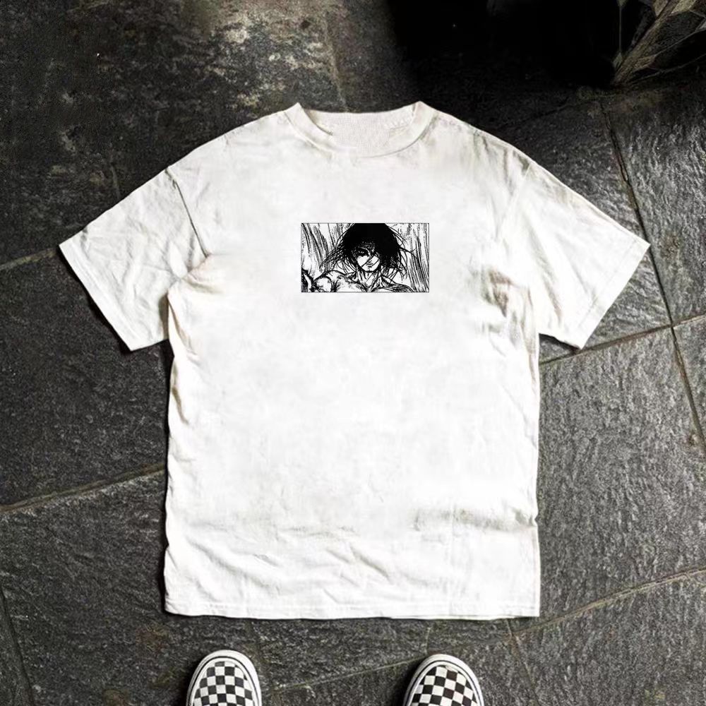 Vintage White Washed Vintage Anime Print T-Shirt Size US M / EU 48-50 / 2 - 2 Thumbnail