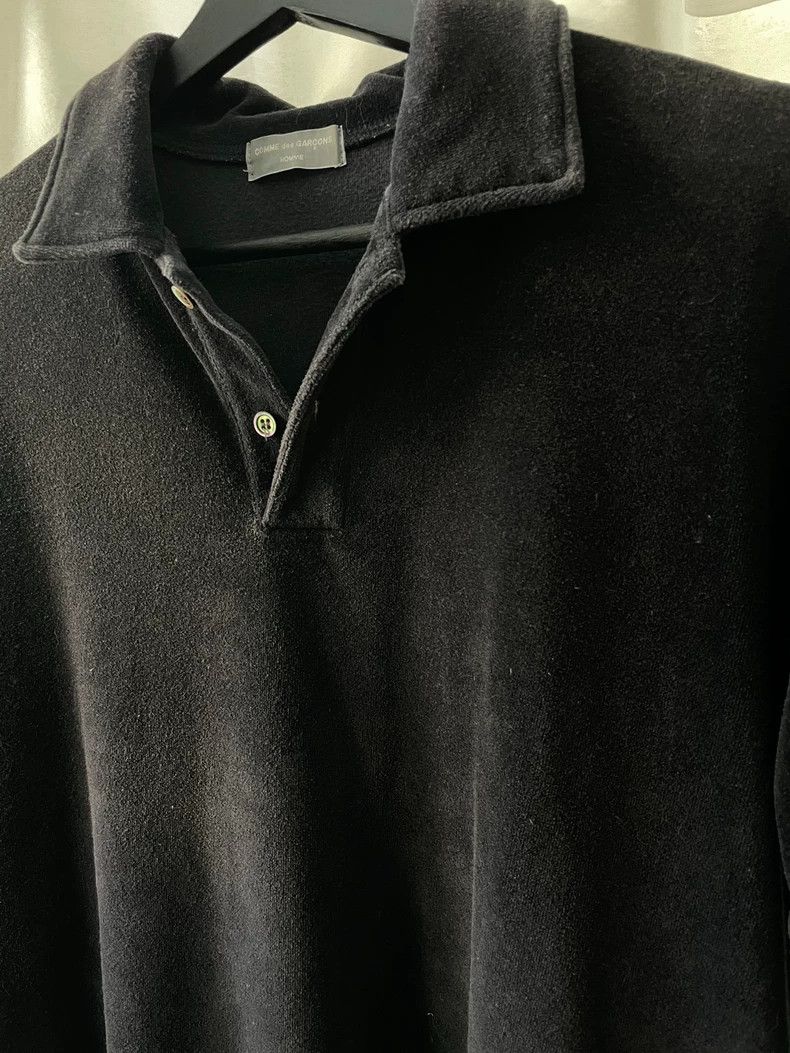 Comme des Garcons Comme des Garcons size os Medieval Black Velvet Polo Short Size US M / EU 48-50 / 2 - 2 Thumbnail