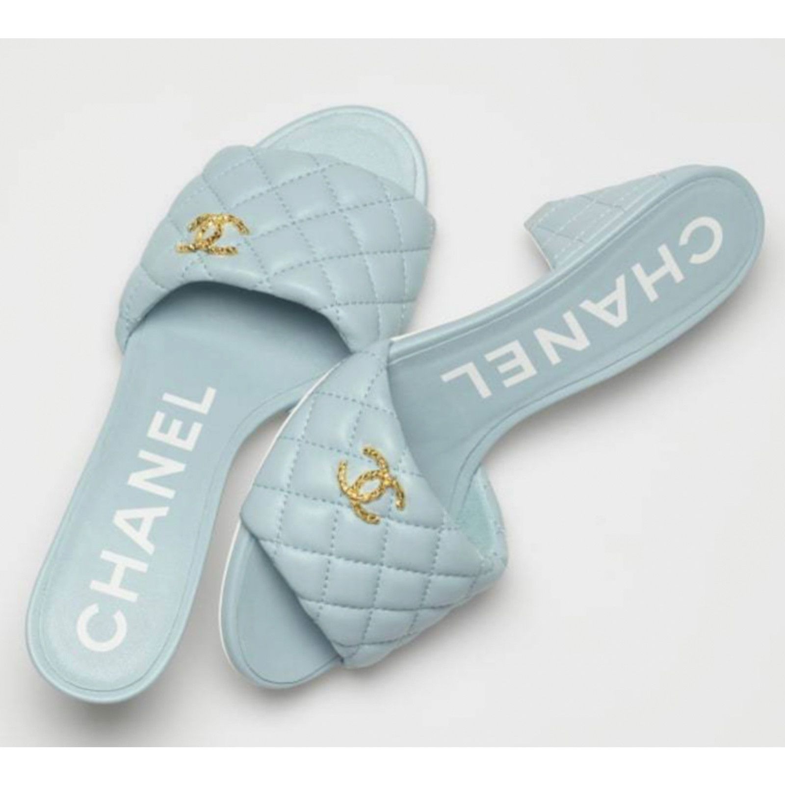 Chanel 22P Quilted CC Logo Cone Heel Mule Slide Sandal 41.5 Size US 11.5 / IT 41.5 - 5 Thumbnail