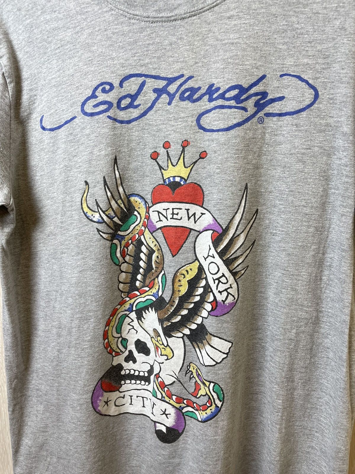 Christian Audigier × Ed Hardy × Vintage Vintage Ed Hardy Skull Logo T-shirt Size US L / EU 52-54 / 3 - 4 Thumbnail