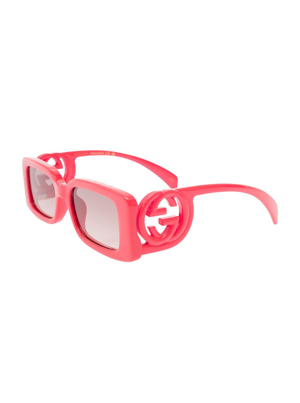 Gucci 'GG1325S' Red Rectangular Sunglasses with Interlocking GG Cut-Out in Shiny Acetate Woman Size ONE SIZE - 1 Thumbnail