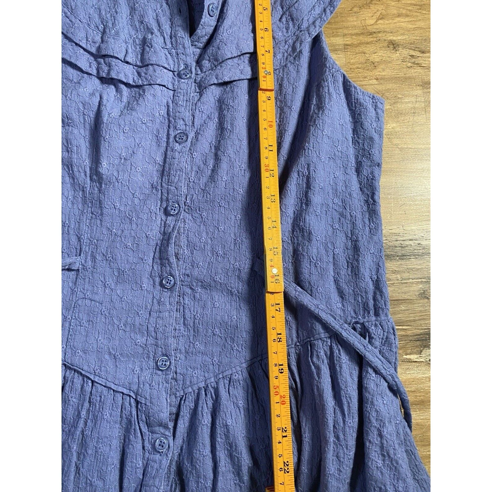 Pamela Love Pamela Love Midi Dress M Cotton Blue Eyelet Button Front Size M / US 6-8 / IT 42-44 - 11 Thumbnail