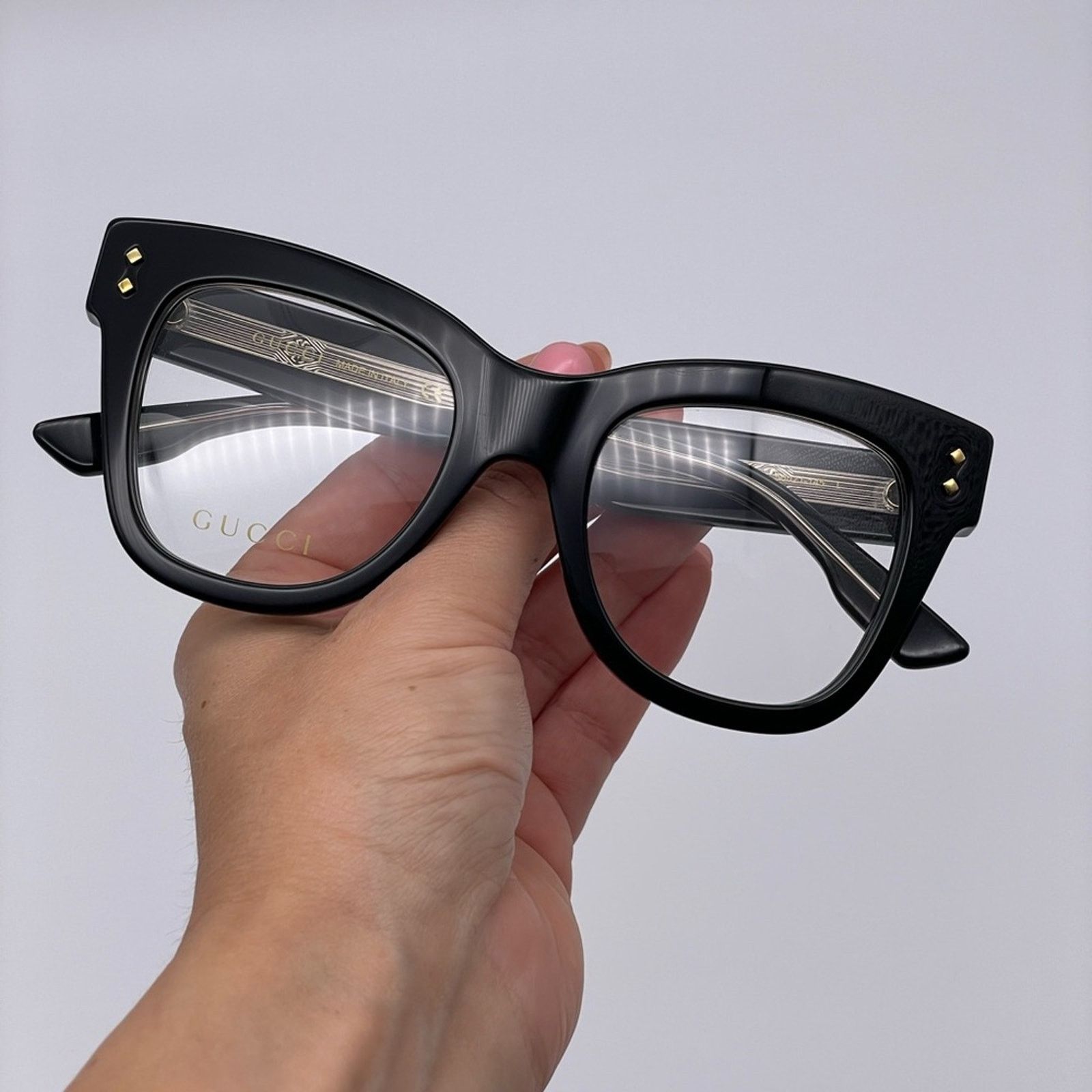 Gucci NEW GUCCI GG1082O 001 Black/Transparent Women Eyeglasses Size ONE SIZE - 6 Thumbnail