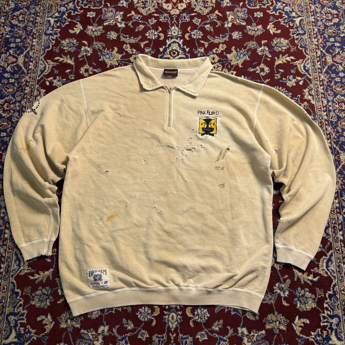 Band Tees 1994 Pink Floyd The Division Bell Half-zip 90s distressed Size US XL / EU 56 / 4 - 2 Thumbnail