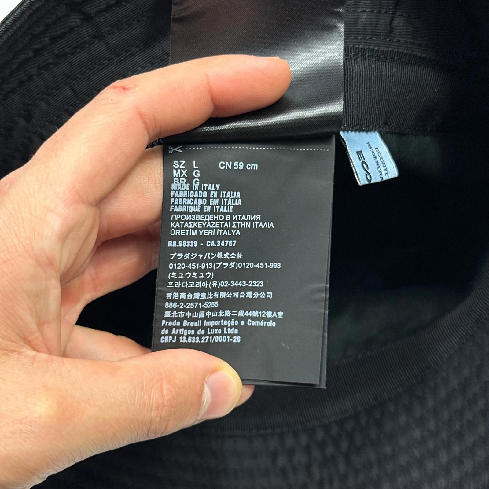 Prada Prada Milano 2020 Re-Nylon Double Logo Bucket Hat - L Size ONE SIZE - 6 Thumbnail