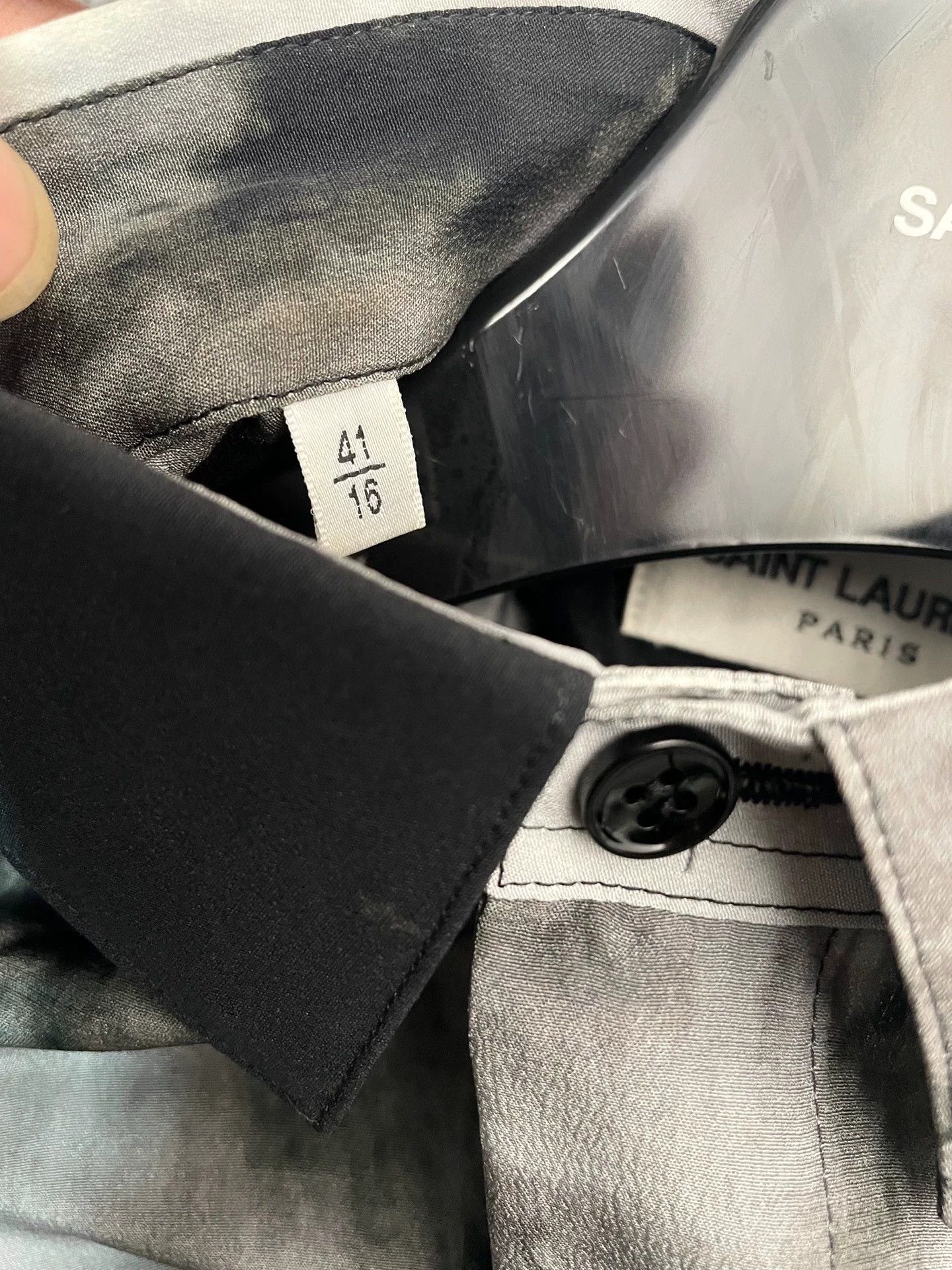Saint Laurent Paris Authentic Saint Laurent White Splatter Print Silk Shirt Size US XS / EU 42 / 0 - 4 Thumbnail