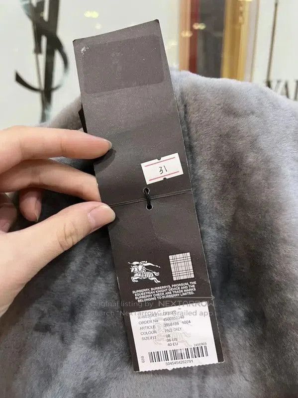 Burberry Burberry Gray Shearling Collar Women's Jacket. Size M / US 6-8 / IT 42-44 - 8 Thumbnail