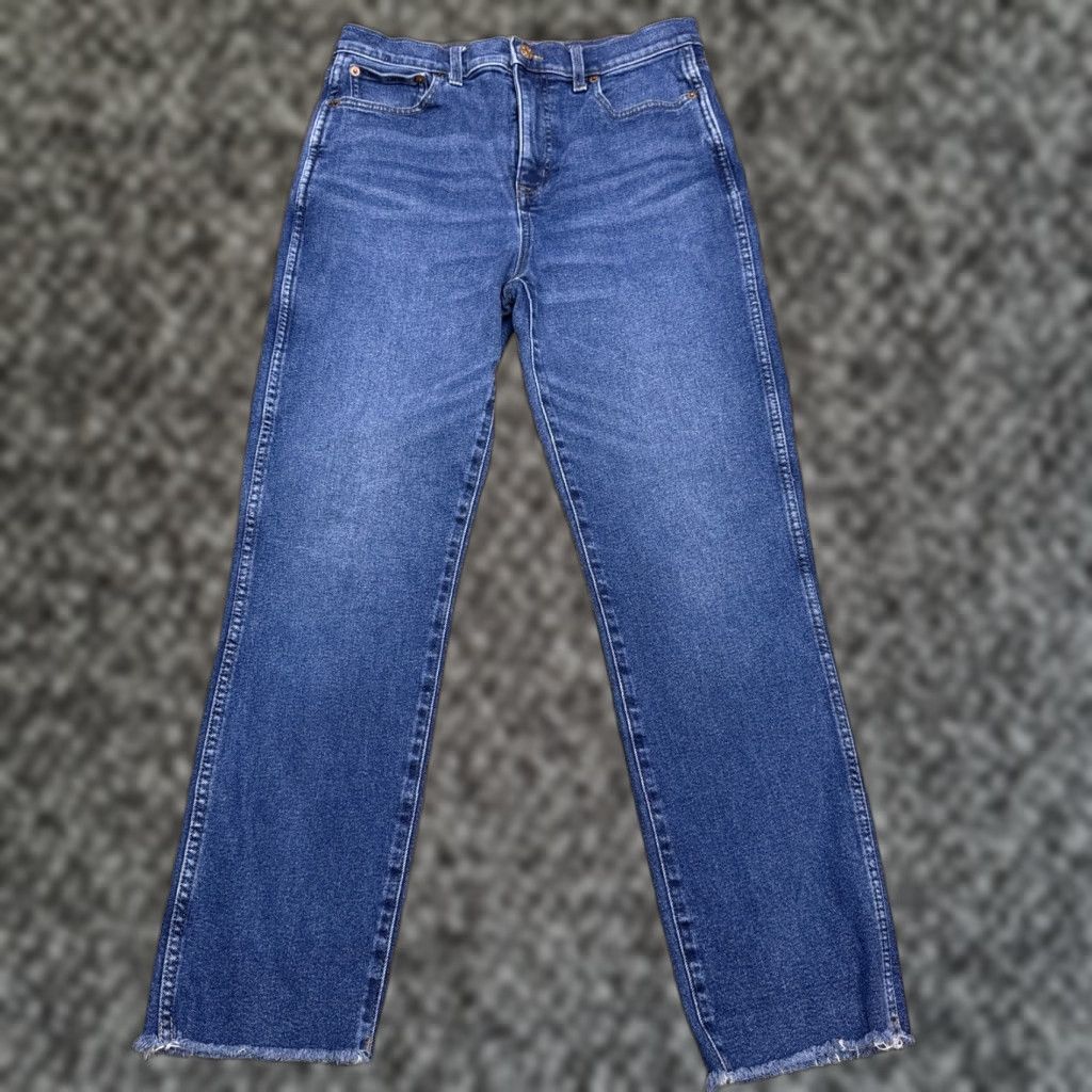 J.Crew J.CREW Jeans Womens 28 High Rise Classic Stretch Denim Ankle 5-Pocket Blue Vintage City Fall Winter Spring Summer Hem Frayed Size 28" / US 6 / IT 42 - 1 Thumbnail