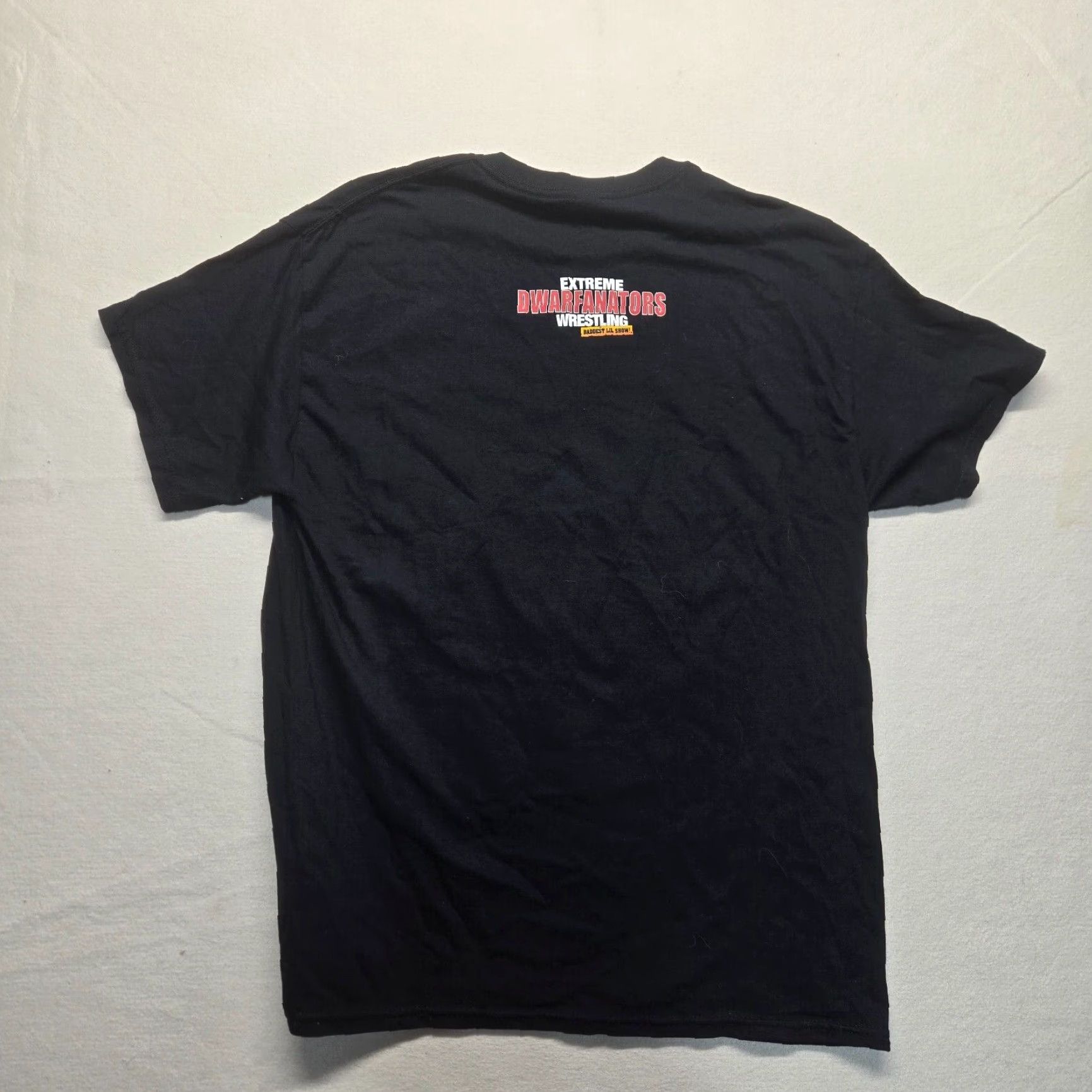 Vintage VINTAGE Extreme Dwarfanators Wrestling Shirt Unbranded Unisex Adults L Black Snow White The 7 Dwarfs 90s Funny Crew Neck Short Sleeve Size US L / EU 52-54 / 3 - 6 Thumbnail