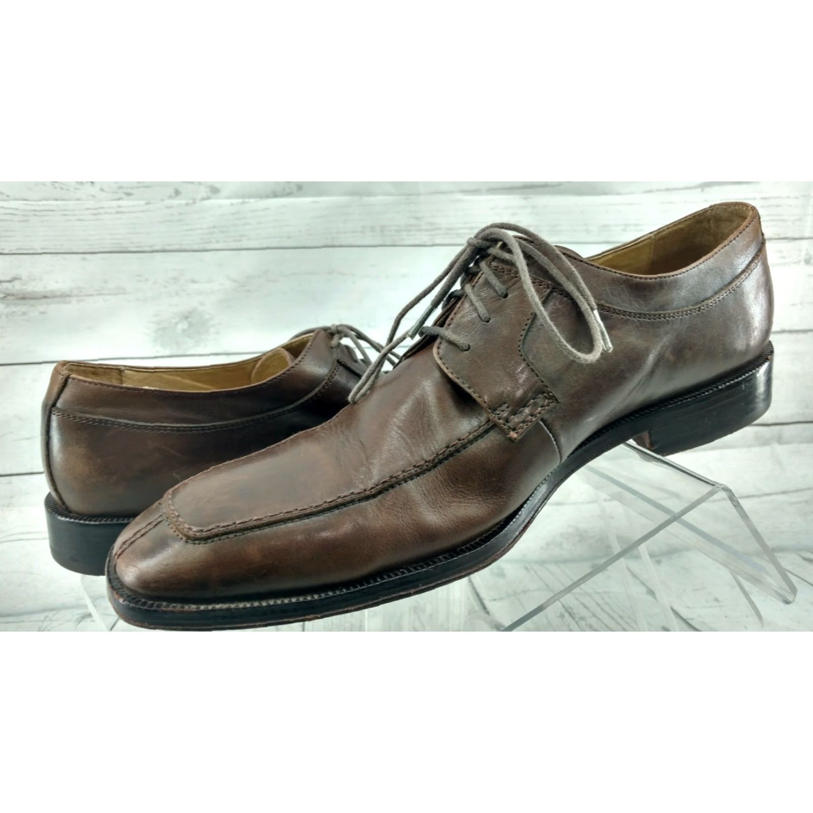 Johnston & Murphy JOHNSTON & MURPHY Mens Brown Oxfords size 10.5 with FLEX SYSTEM Dress Shoes MD8 Casual/Formal Leather Oxford Mens Shoes Brown Cognac Shoes Size US 11 / EU 44 - 6 Thumbnail