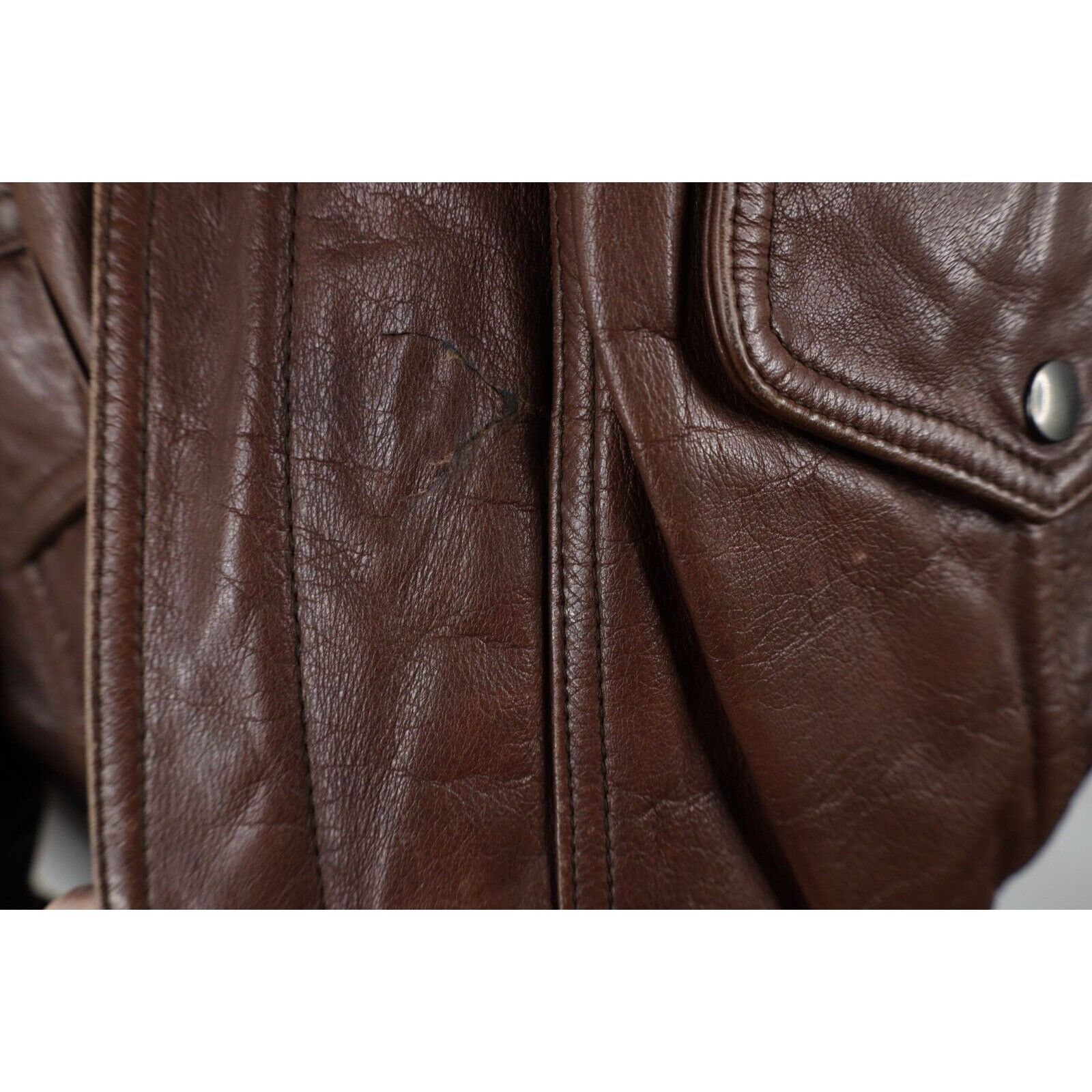 Vintage Vintage 70s Streetwear Leather Flight Bomber Jacket Size US XXL / EU 58 / 5 - 6 Thumbnail